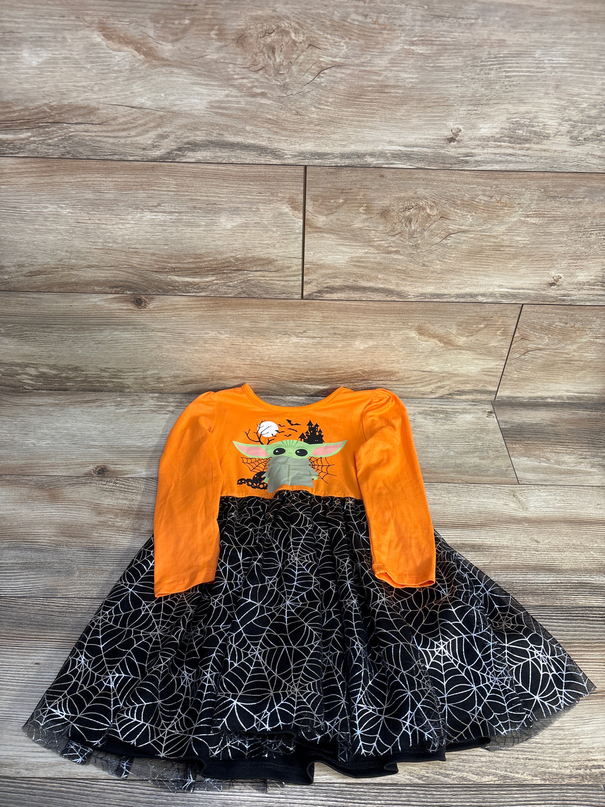 Star Wars Baby Yoda Halloween Dress Orange sz 4T