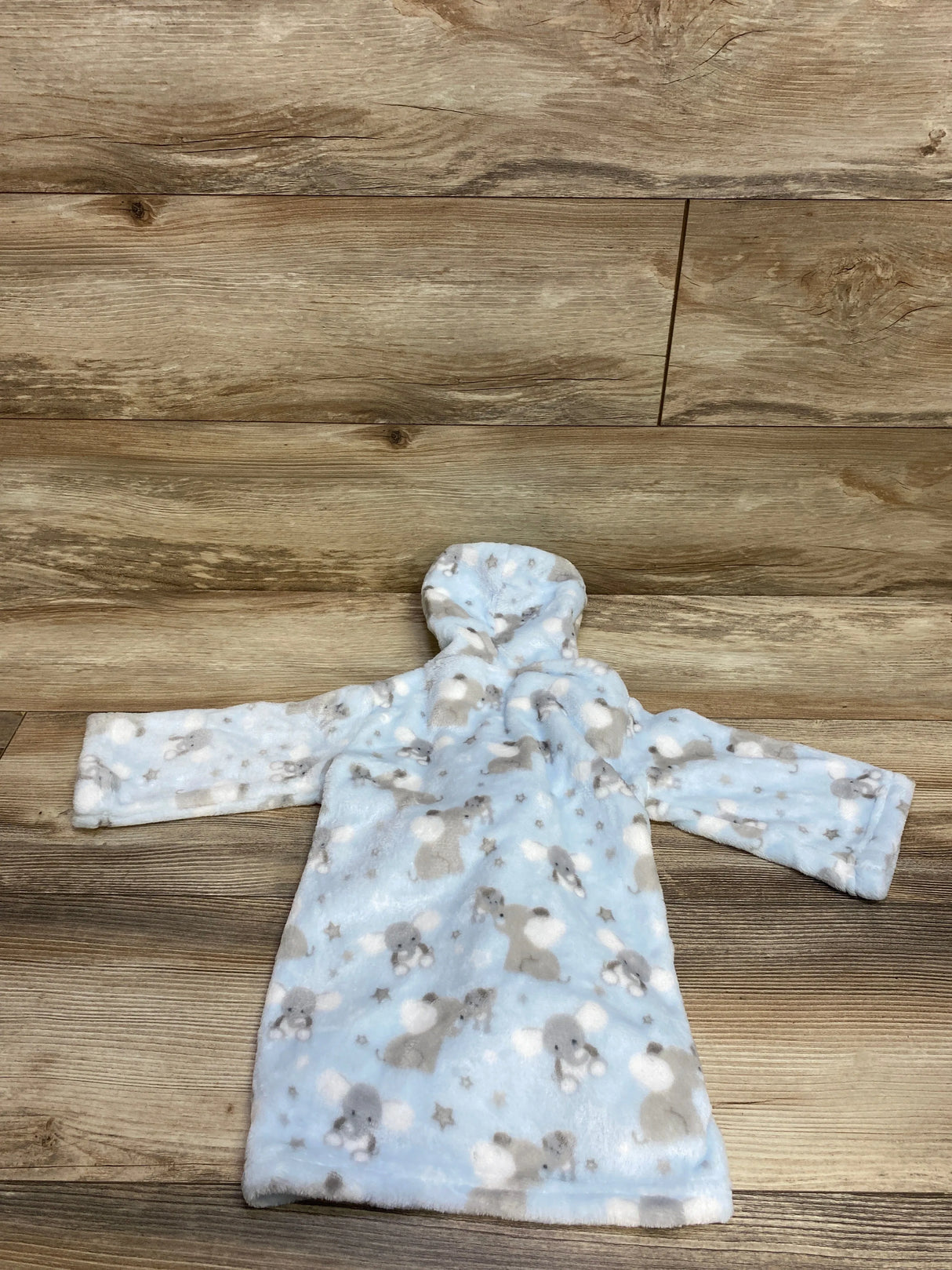 Blankets & Beyond Plush Elephant Robe Light Blue sz 12m