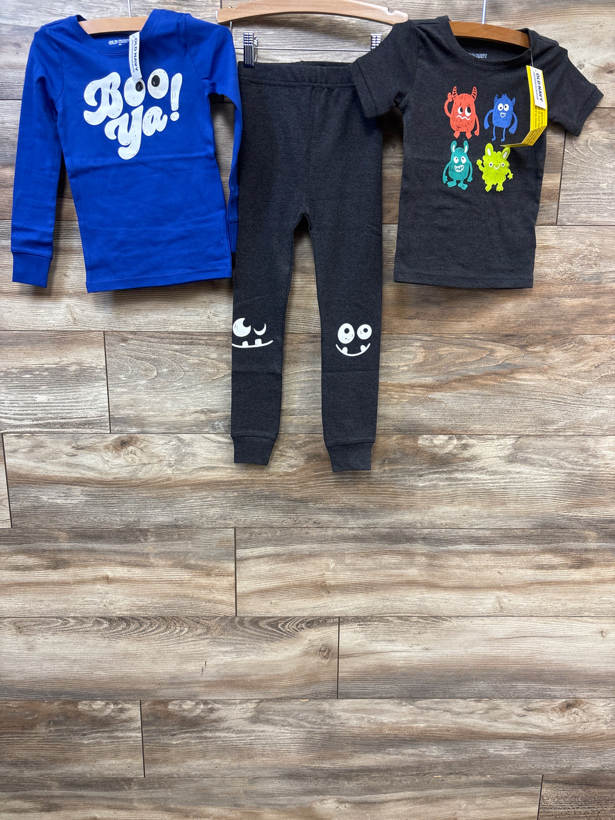 NEW Old Navy 3pc Monsters Pajama Set Grey sz 5T