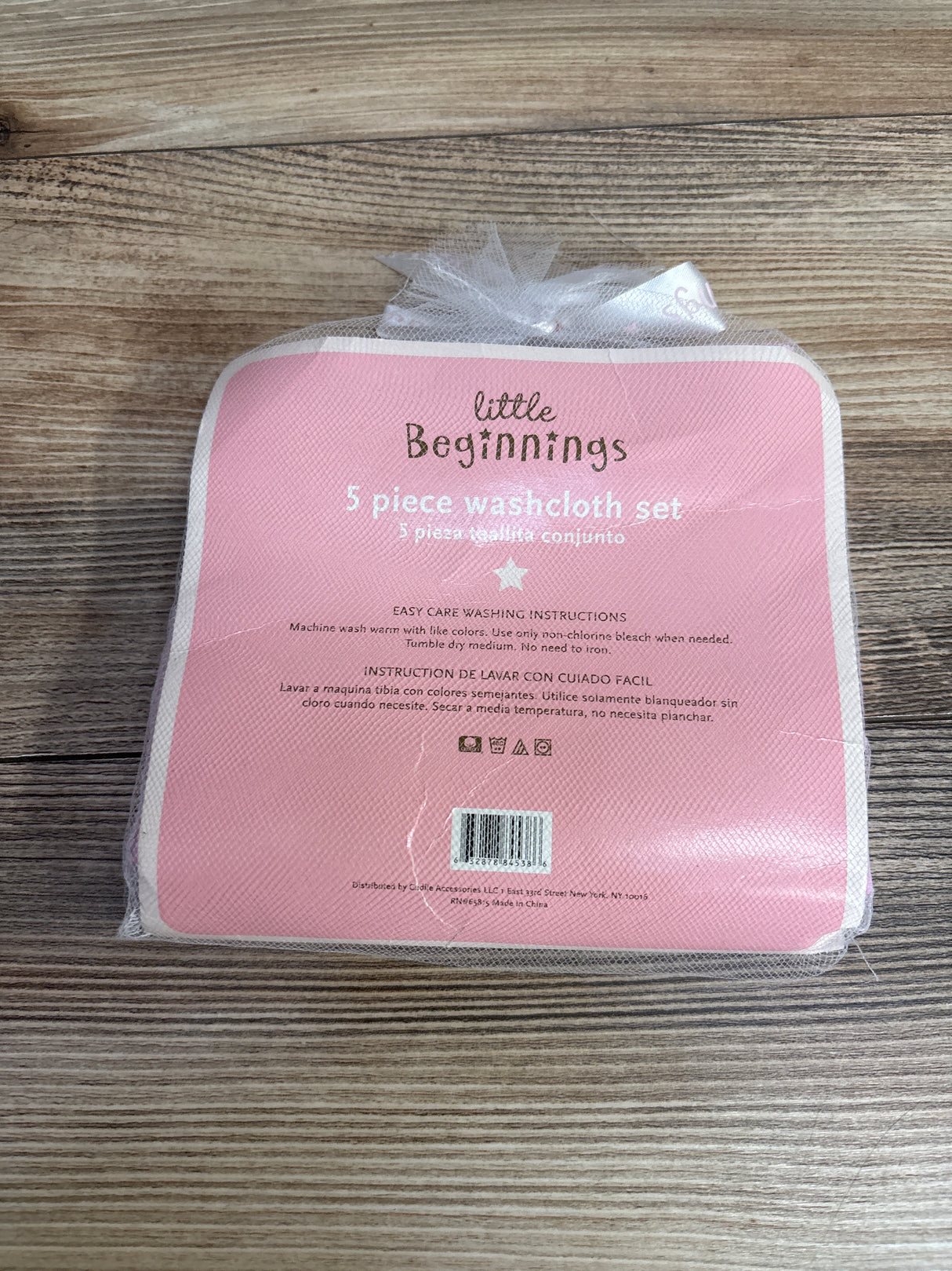 NEW Little Beginnings 5pk Washcloths Pink