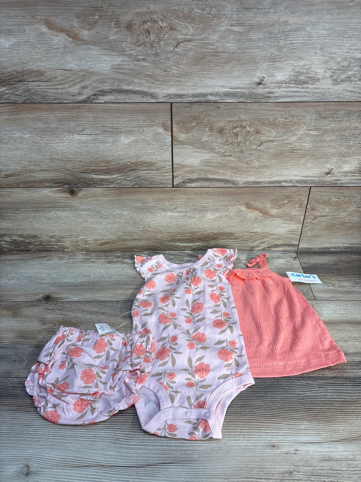 NEW Just One You 3pc Floral Bodysuit, Tank Top, & Bloomers Set Pink sz 12m