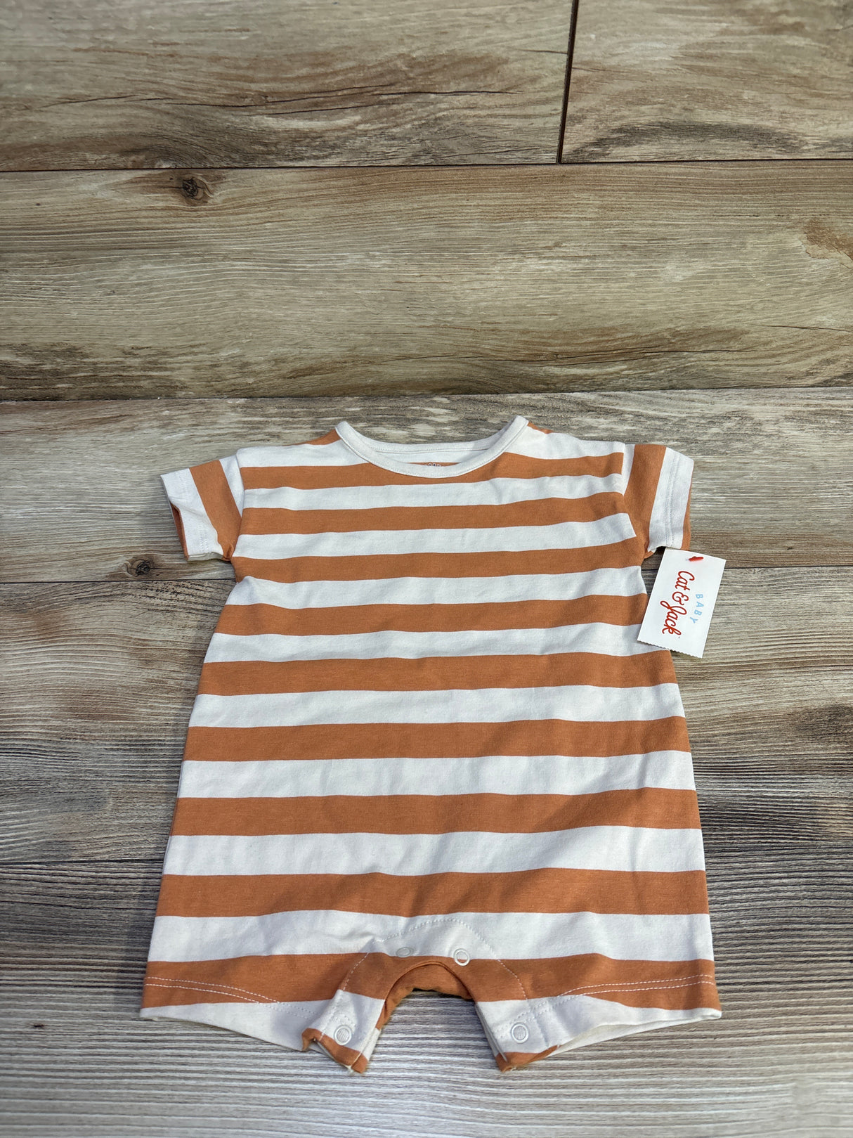 NEW Cat & Jack Striped Shortie Romper Orange sz 3-6m