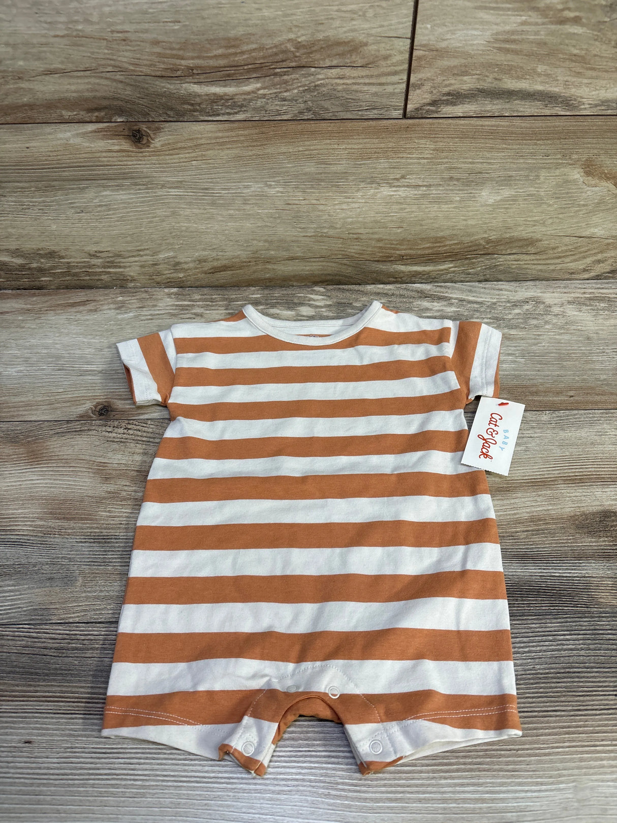 NEW Cat & Jack Striped Shortie Romper Orange sz 3-6m