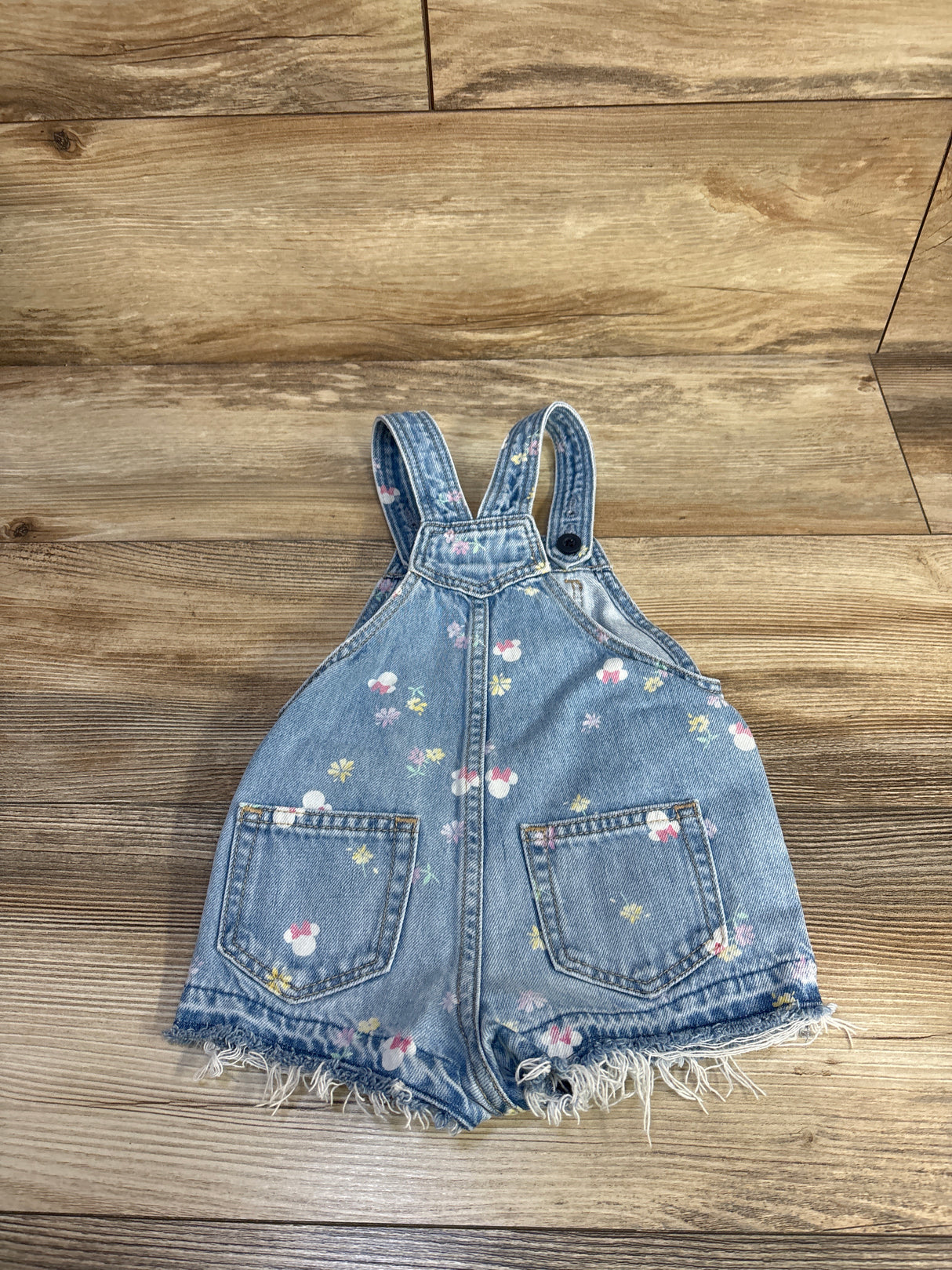 Baby Gap x Disney Minnie Mouse Denim Shortalls Blue sz 12-18m