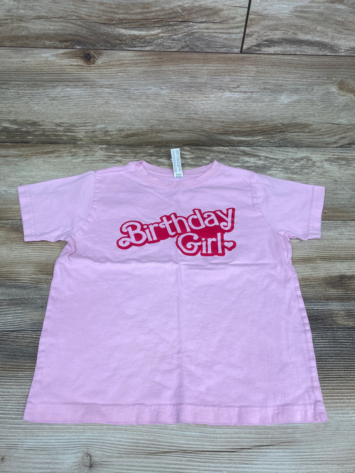 Rabbit Skins Birthday Girl Shirt Pink sz 5/6T