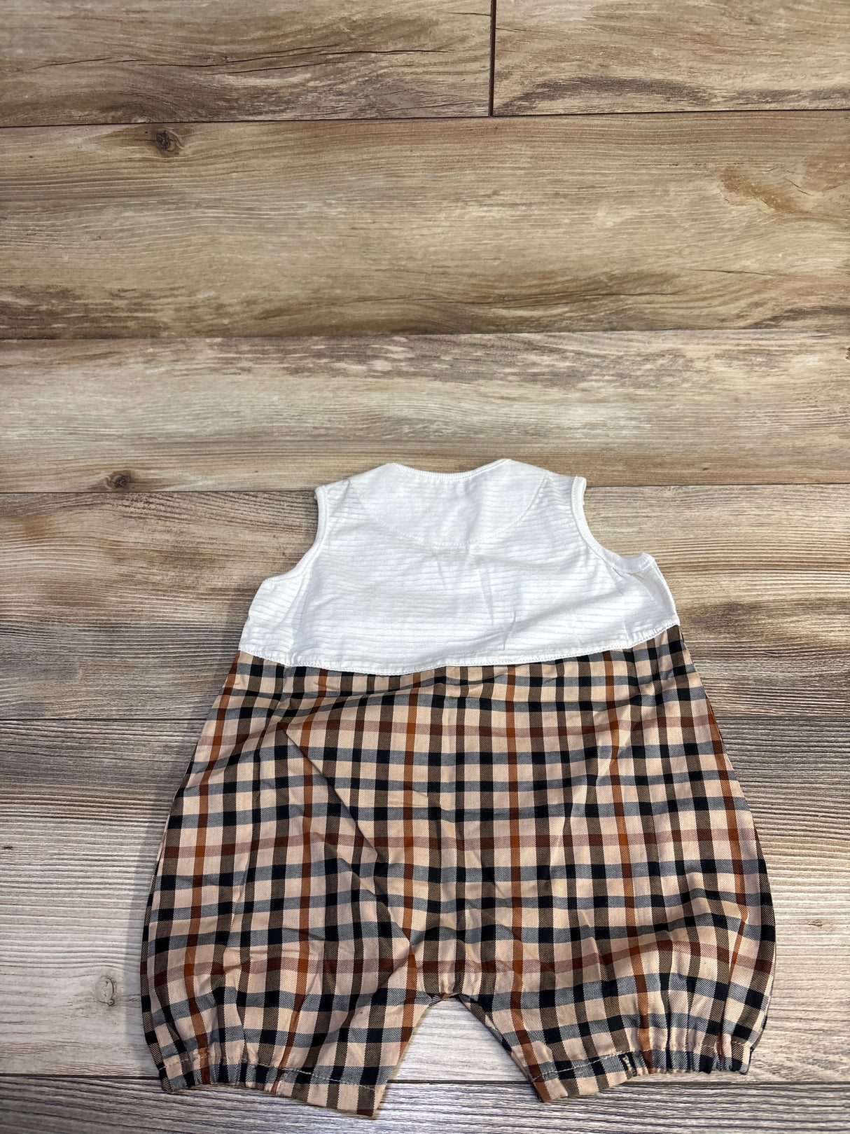 Plaid Sleeveless Jumpsuit White sz 6-12m