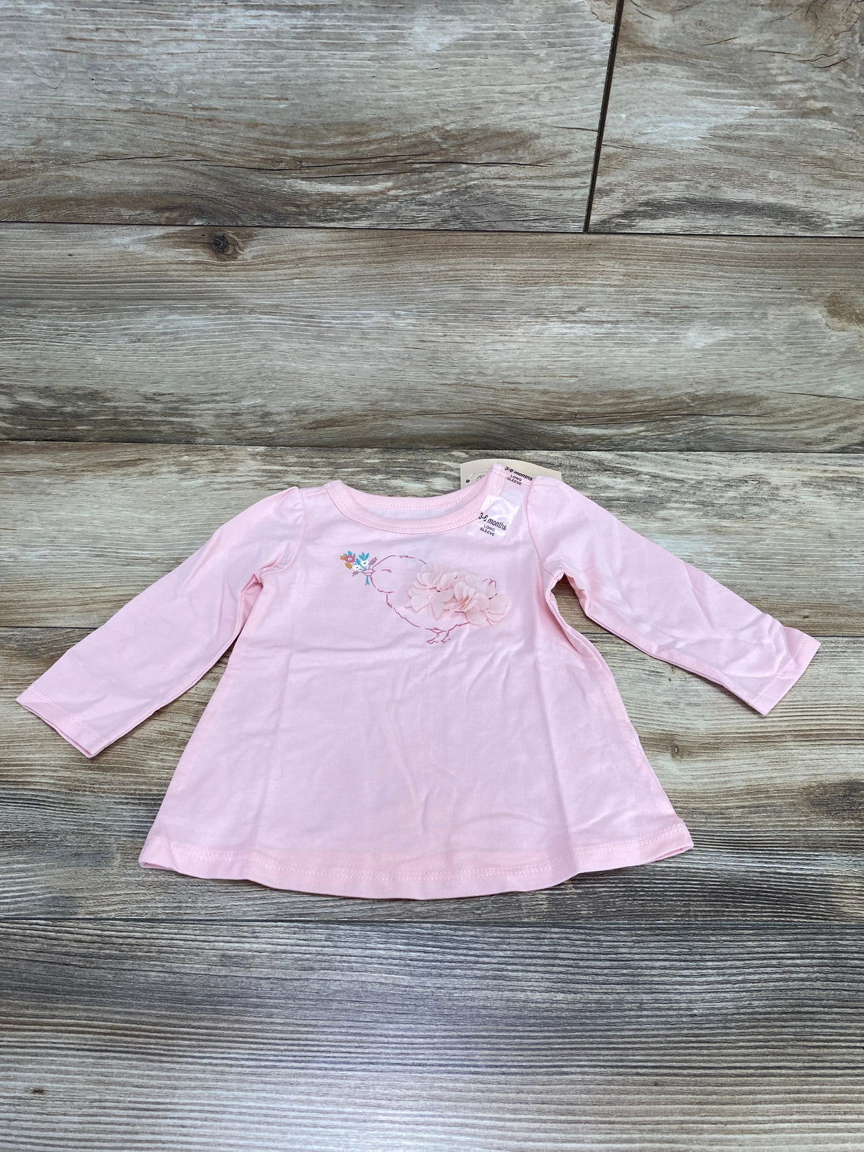NEW First Impressions Birdie Shirt Pink sz 3-6m - Me n Mommy To Be