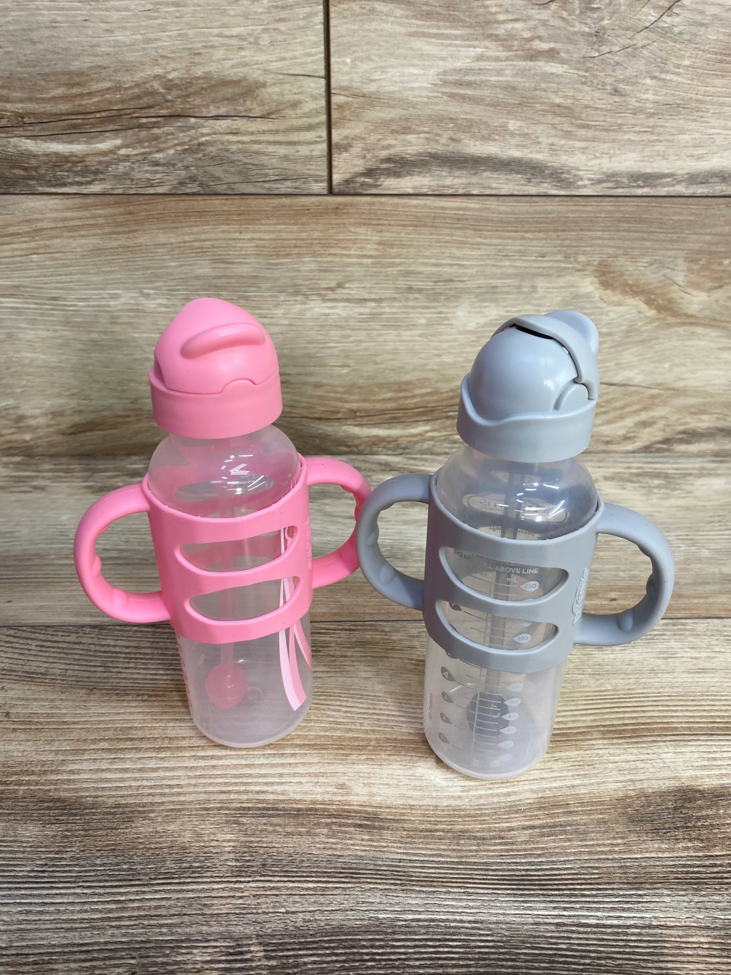 Dr. Brown's Milestones Narrow Sippy Straw Bottles w/ Silicone Handles 2pk 8oz