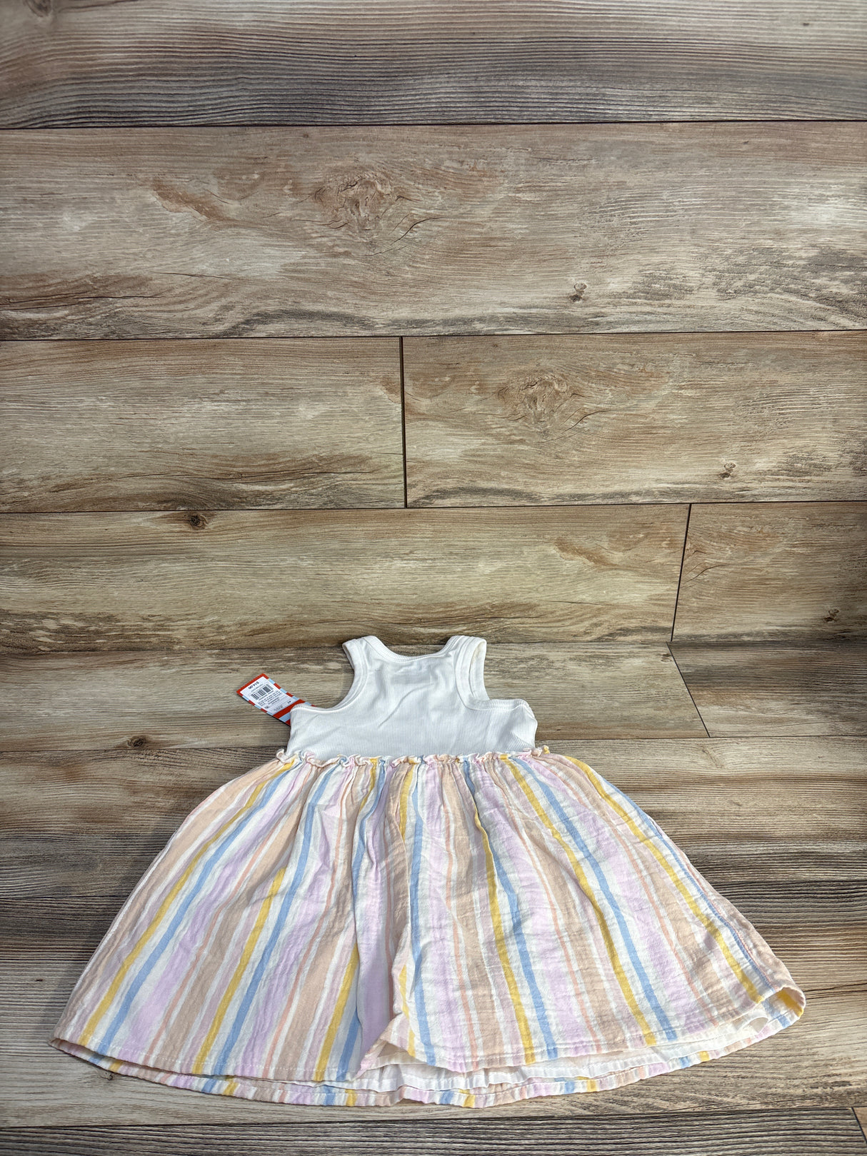 NEW Cat & Jack Striped Multicolored Tank Dress White sz 4T