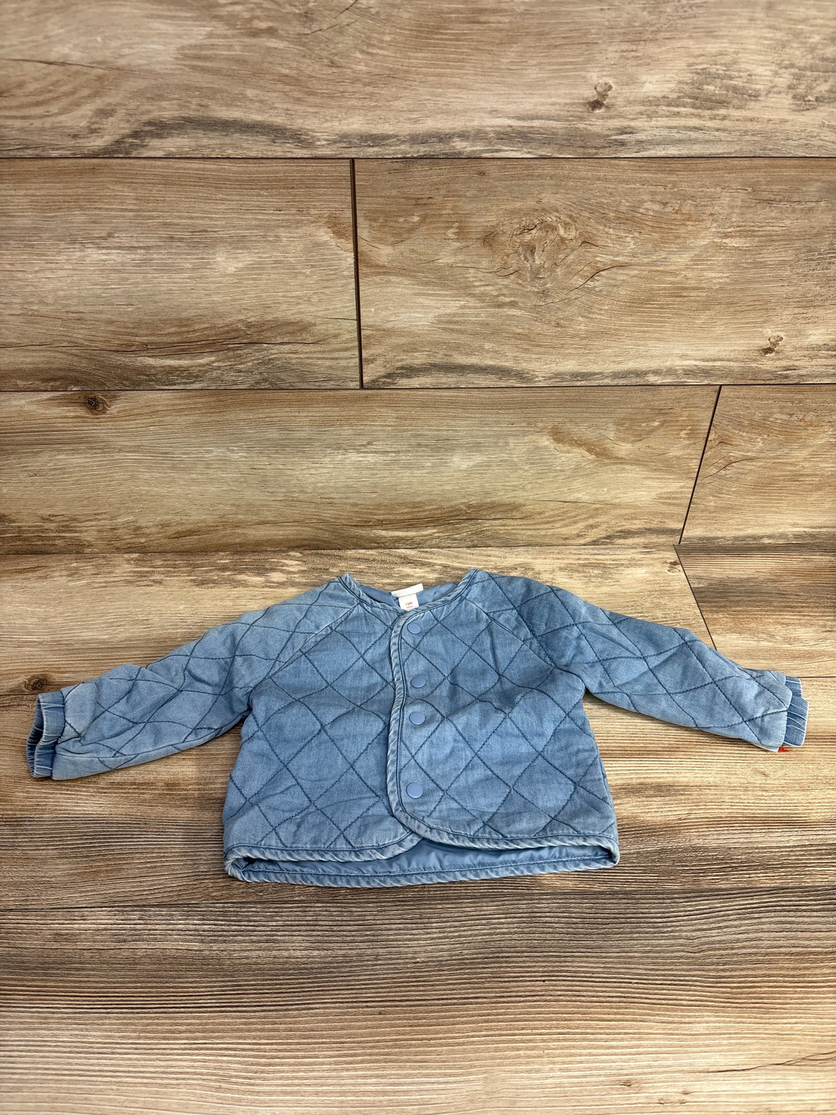 NEW Cat & Jack Chambray Quilted Jacket Blue sz 12m