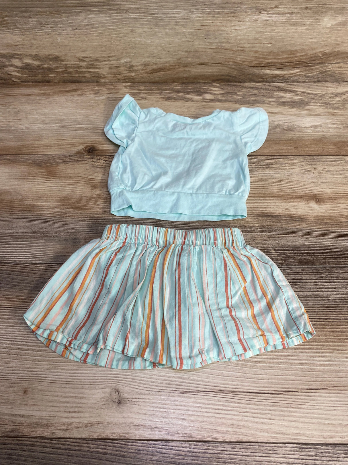 Carter's 2pc Shirt & Striped Skort Mint sz 3m - Me n Mommy To Be