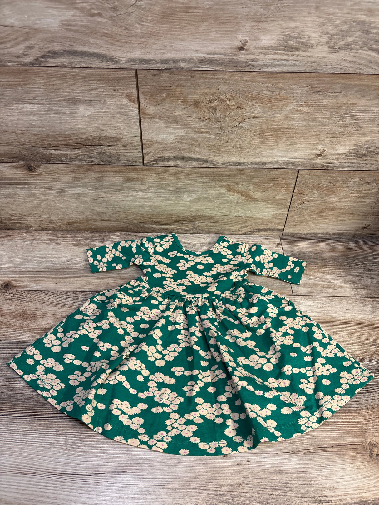 Hanna Andersson Floral Dress Green sz 2T