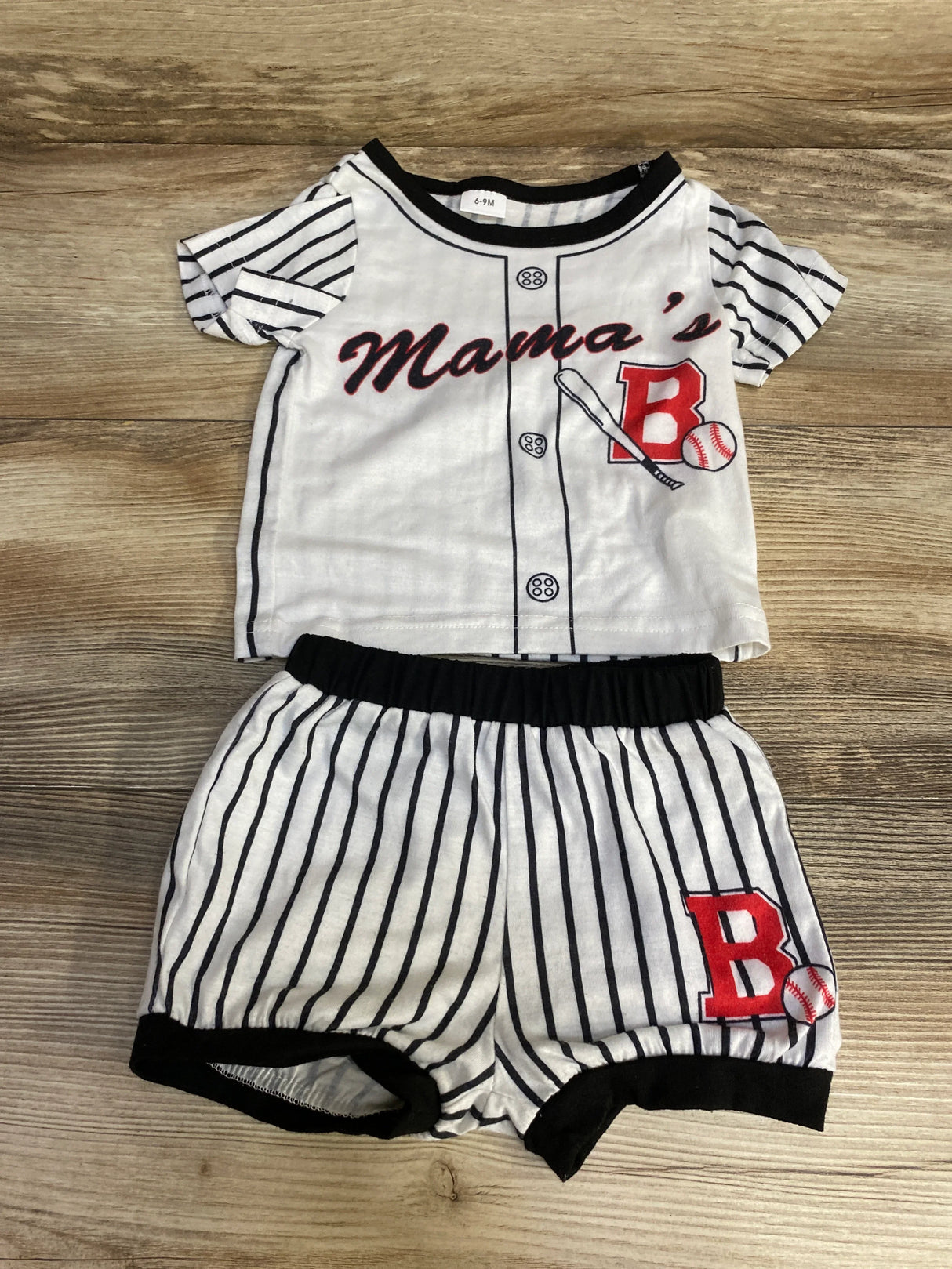 2pc Mama's B. Shirt & Shorts White sz 6-9m - Me n Mommy To Be
