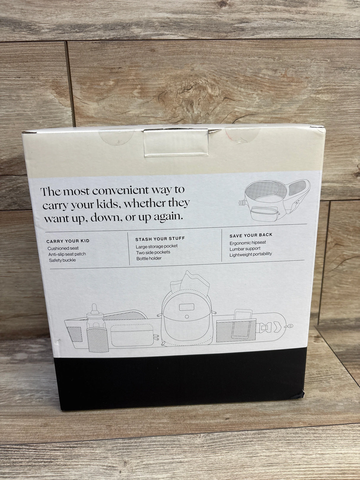 NEW Tushbaby Original Hip Seat Baby Carrier, Grey up to 45lbs