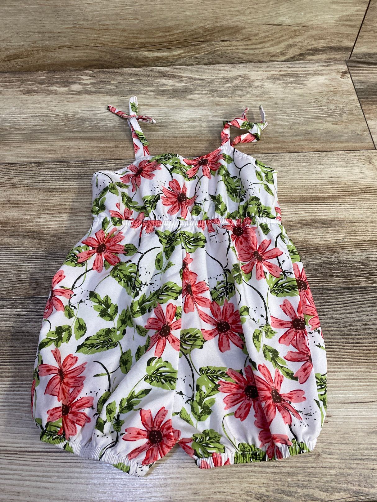 Shein Floral Tank Romper White sz 6-9m