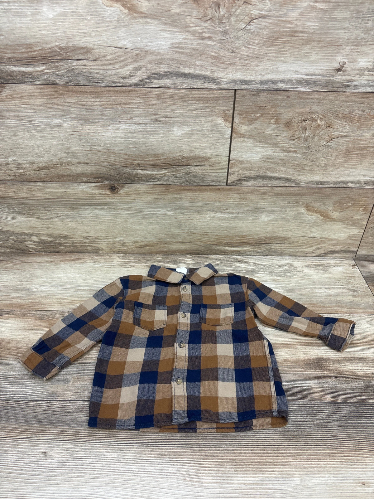 H&M Button-Up Flannel Brown sz 12m
