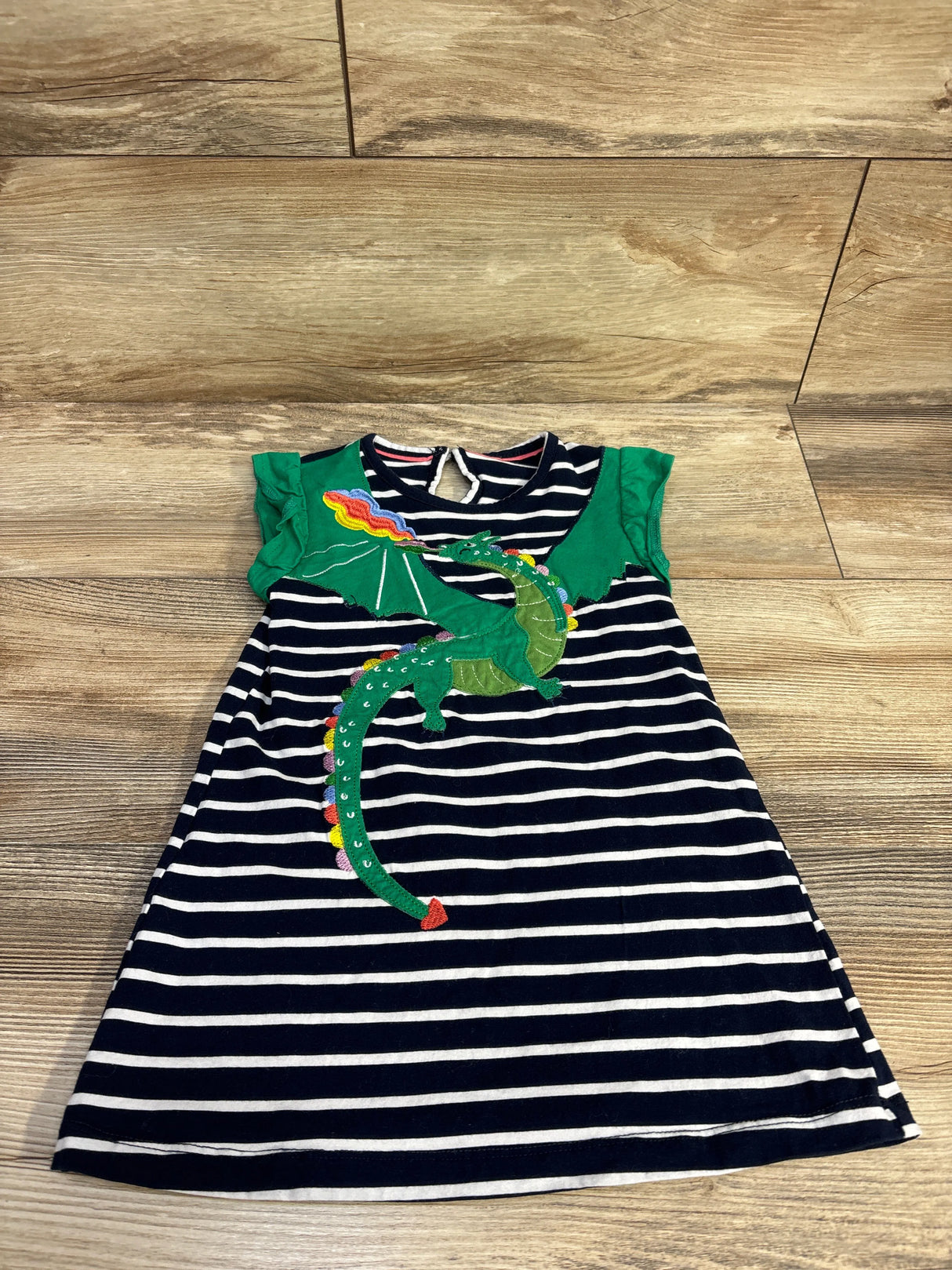 Dragon Striped Dress Green sz 18-24m - Me n Mommy To Be