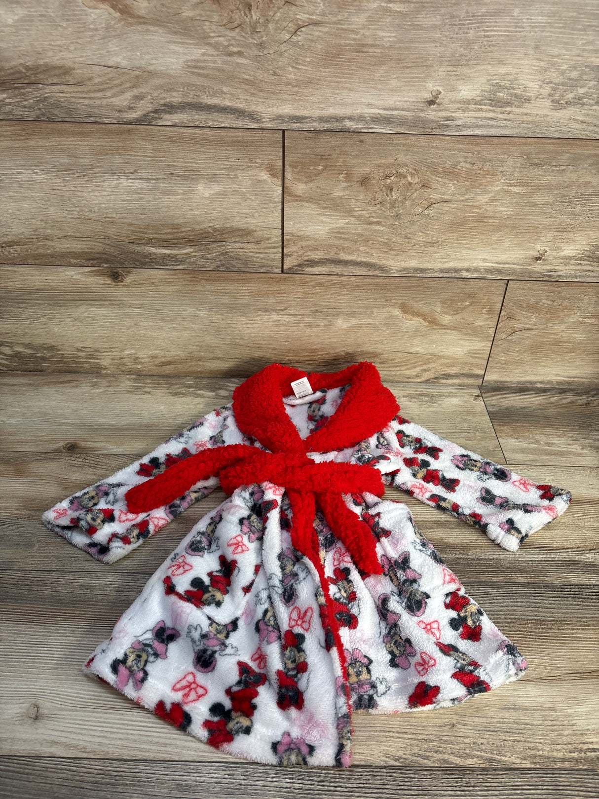 Disney Junior Monnie Mouse Plush Robe Red sz 2T