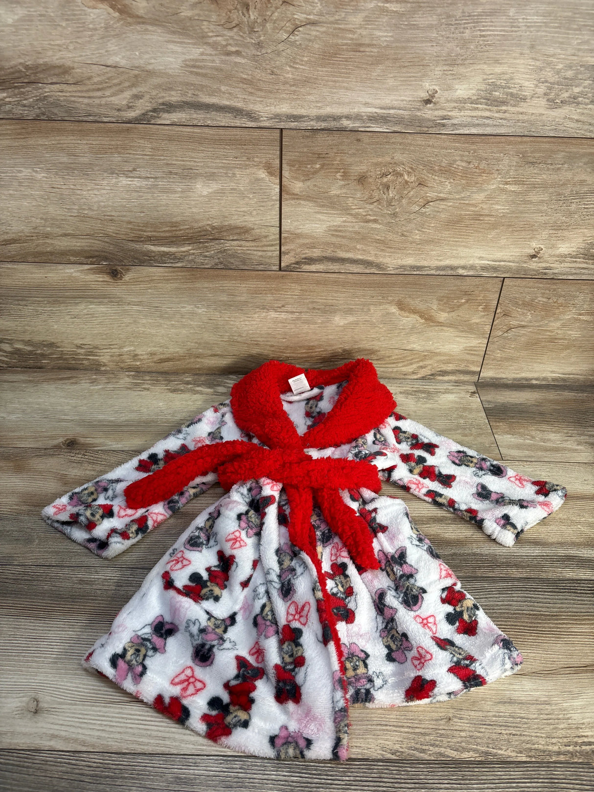 Disney Junior Monnie Mouse Plush Robe Red sz 2T