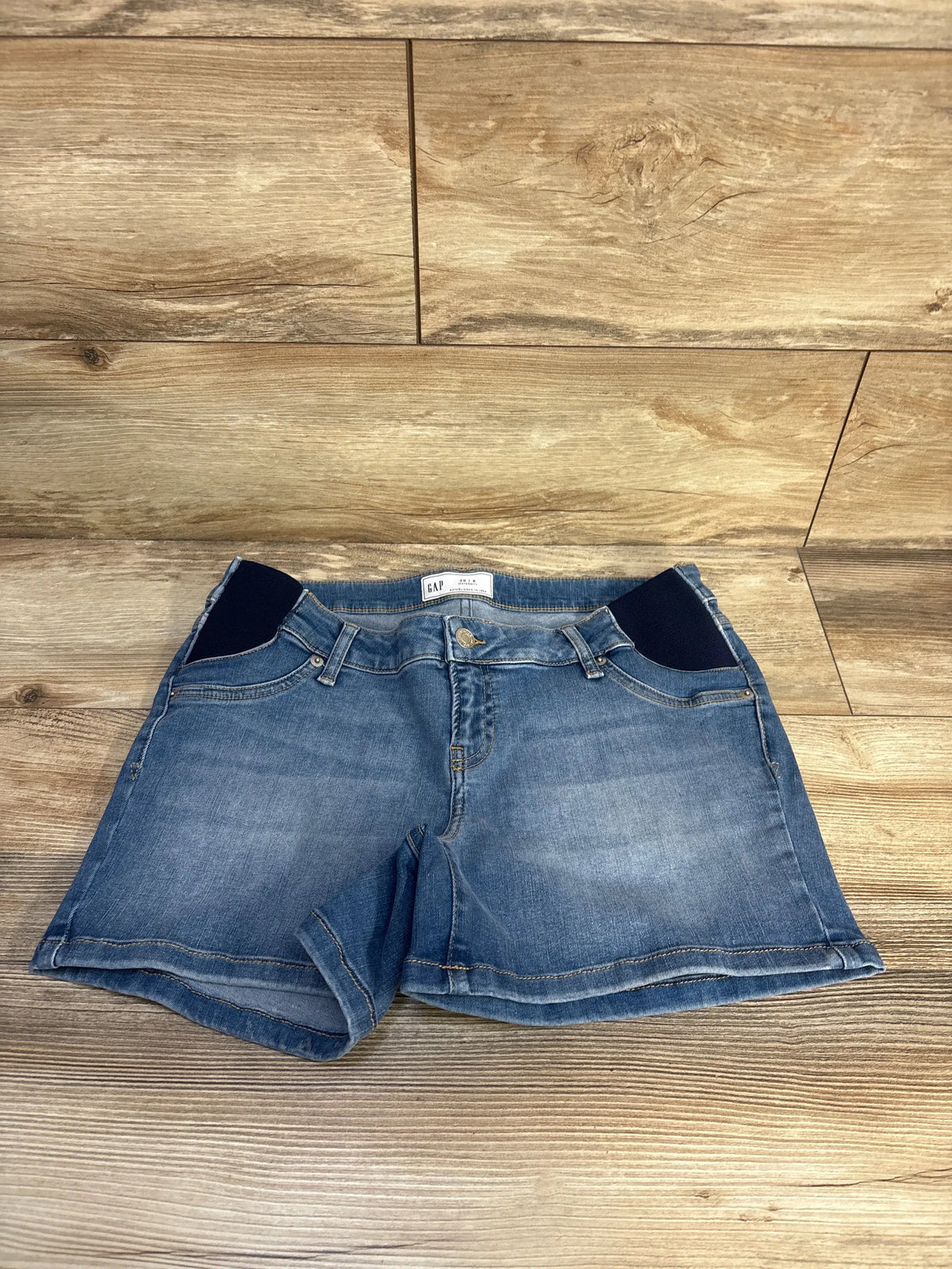 NEW Gap Maternity 4" Inset Panel Denim Shorts Dark Wash Blue sz 29/8 Medium