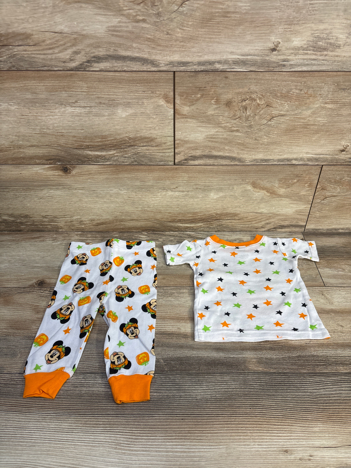Disney Baby 2pc Mickey Mouse Halloween Pajama Set White sz 12m