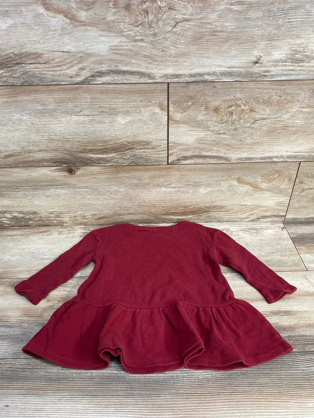 Old Navy Peplum Thermal Crimson Dress sz 18-24m