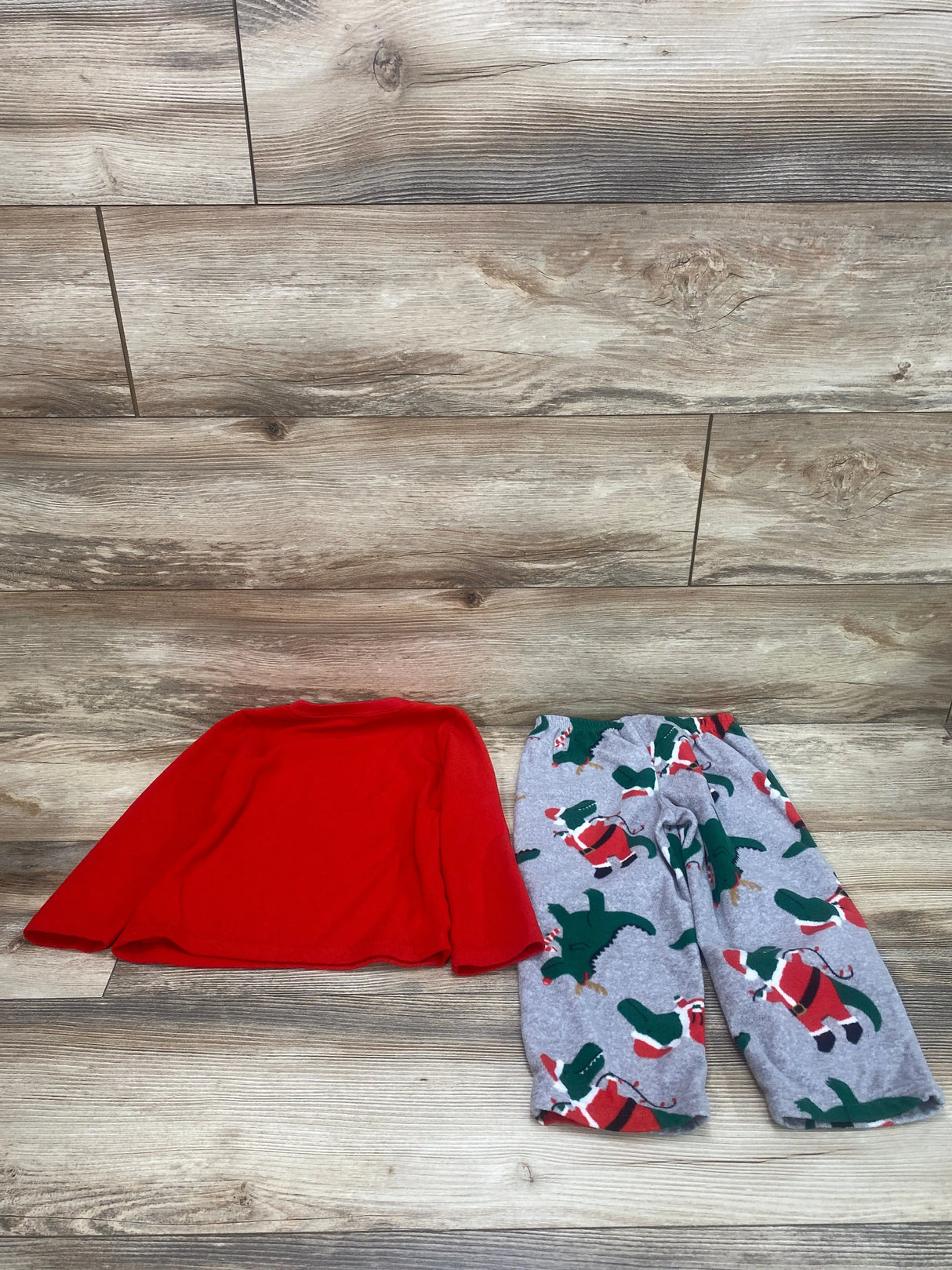 Just One You 2pc Dino Fleece Pajama Set Red sz 3T - Me n Mommy To Be