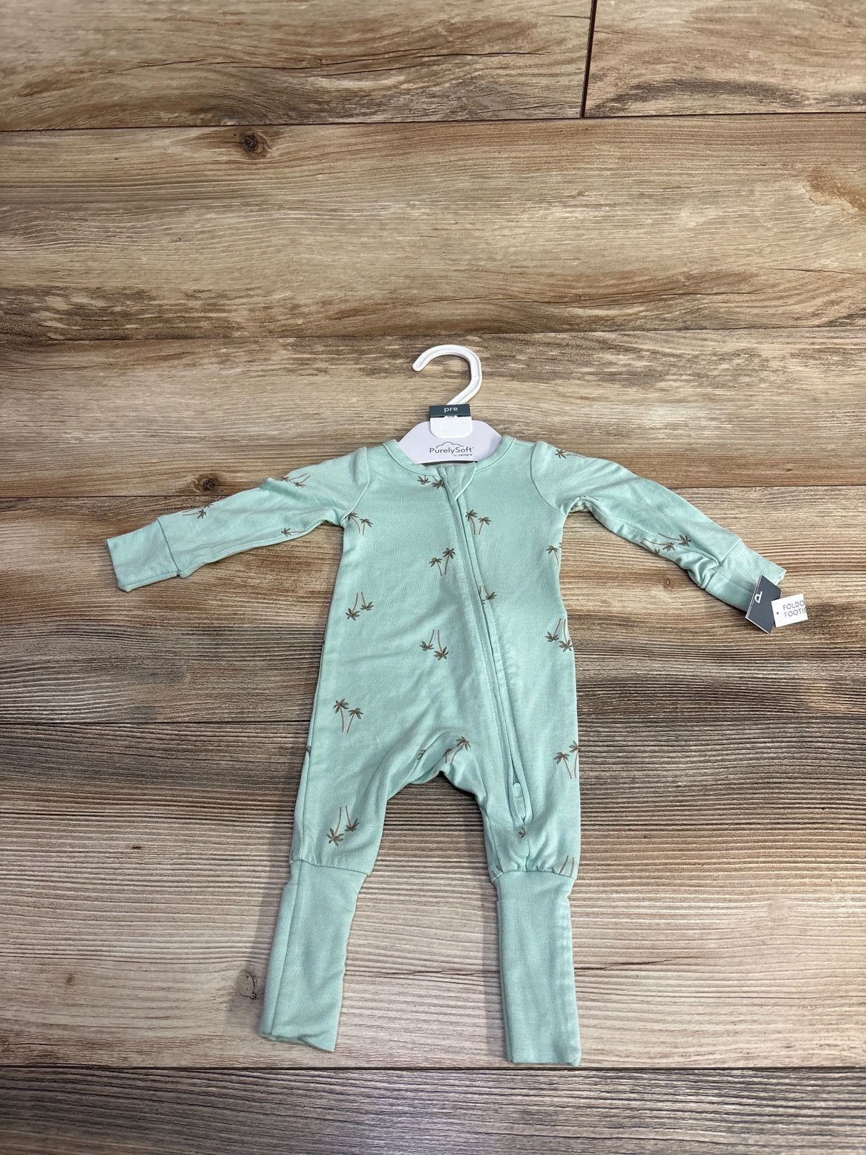 NEW PurelySoft Palm Tree Convertible Foot Sleeper Green sz Preemie