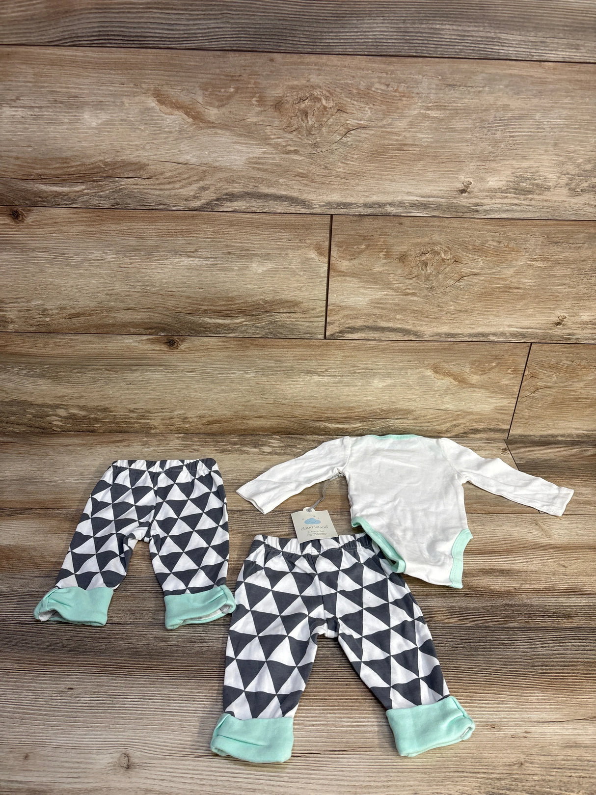 NEW Cloud Island 3pc Panda Bodysuit & Pants Set White sz Newborn