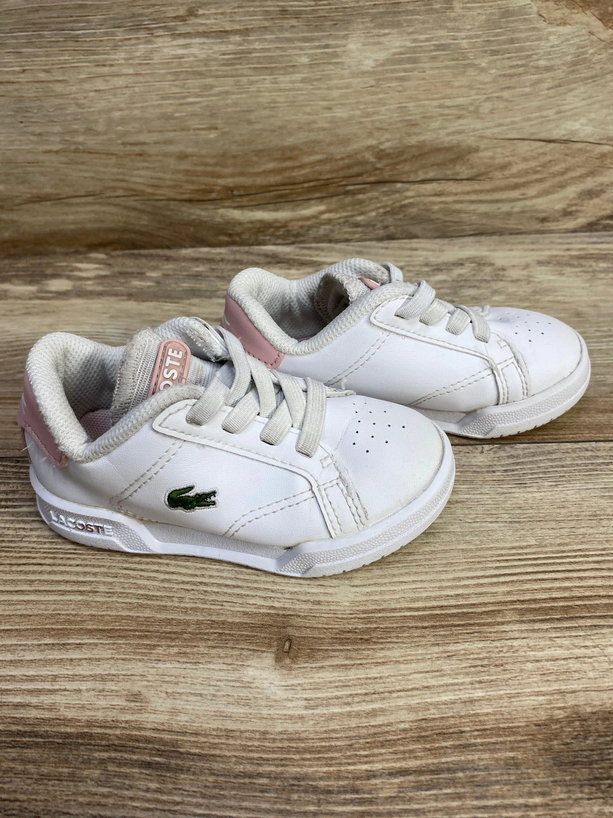 Lacoste Twin Serve Sneakers Pink and White sz 6c