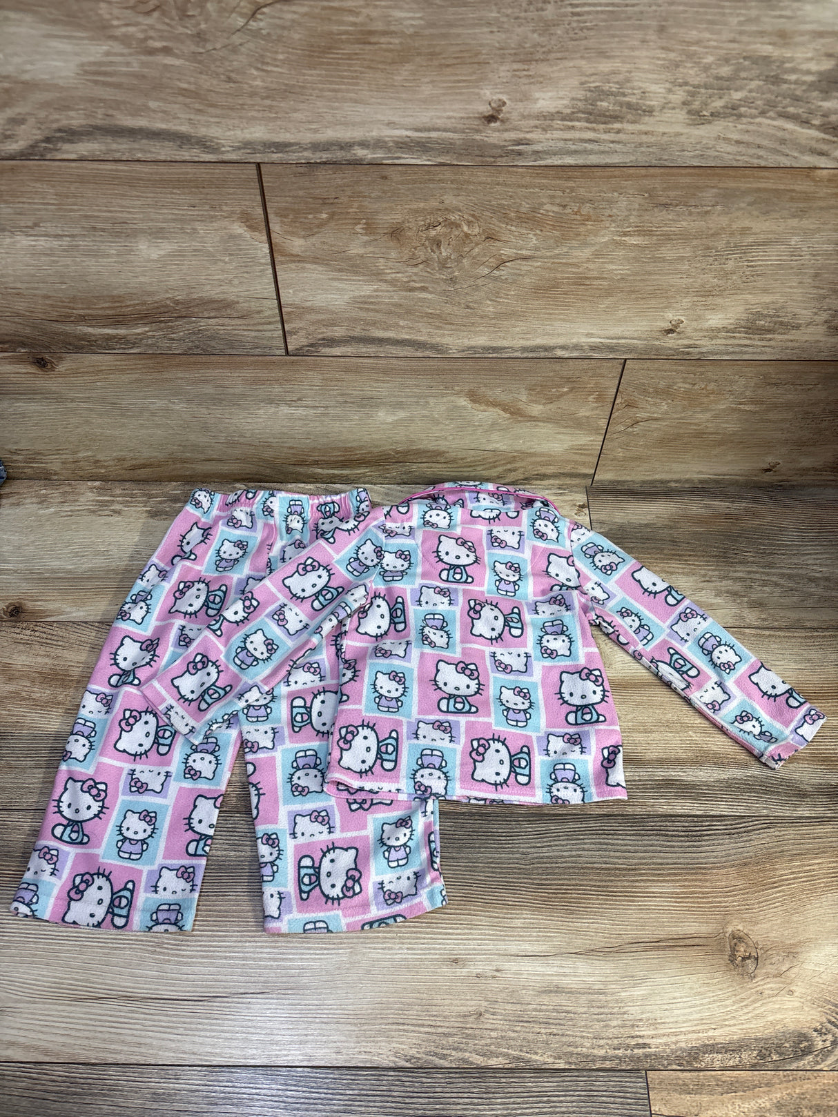 Hello Kitty 2pc Coat Style Pajama Set Pink sz 24m