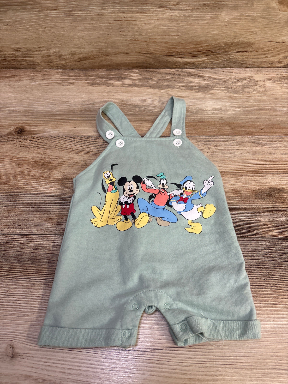 Disney Baby Mickey Mouse Shortalls Green sz 3/6m