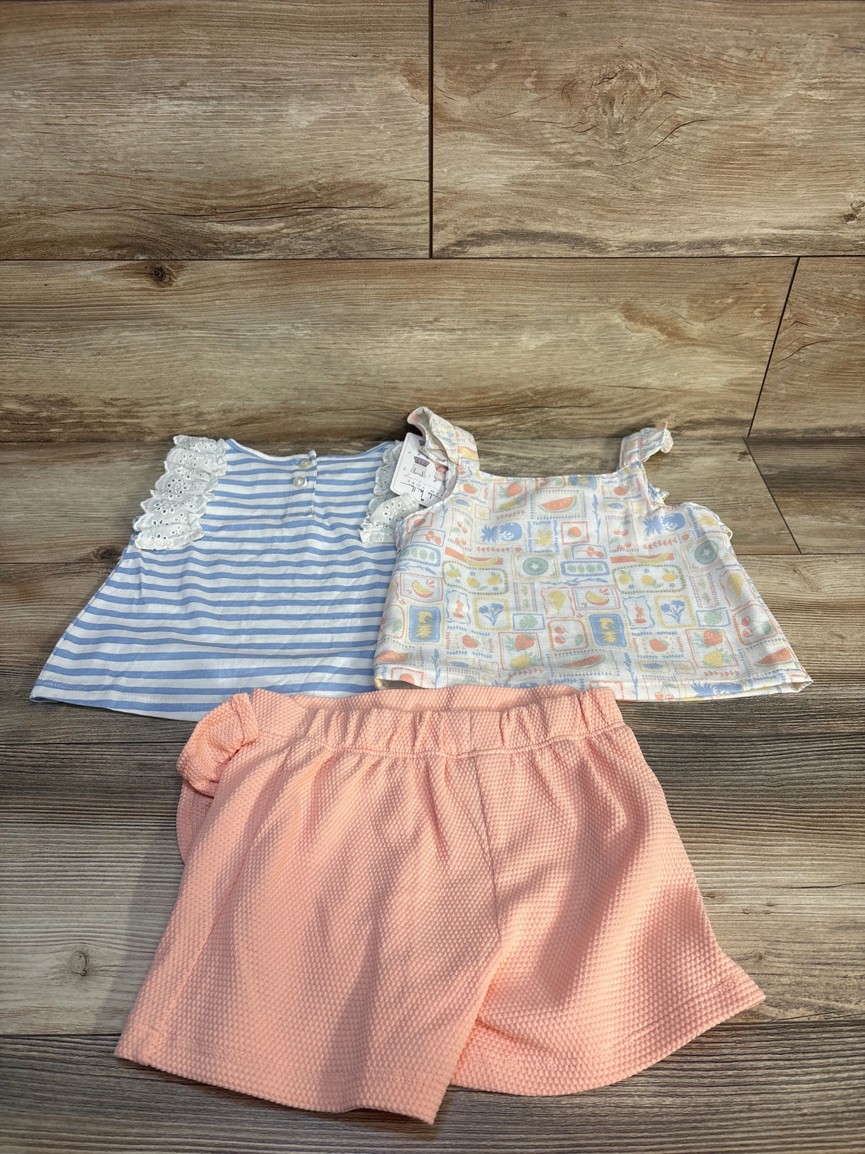 NEW Nicole Miller 3pc Tank Top & Shorts Set White sz 3T