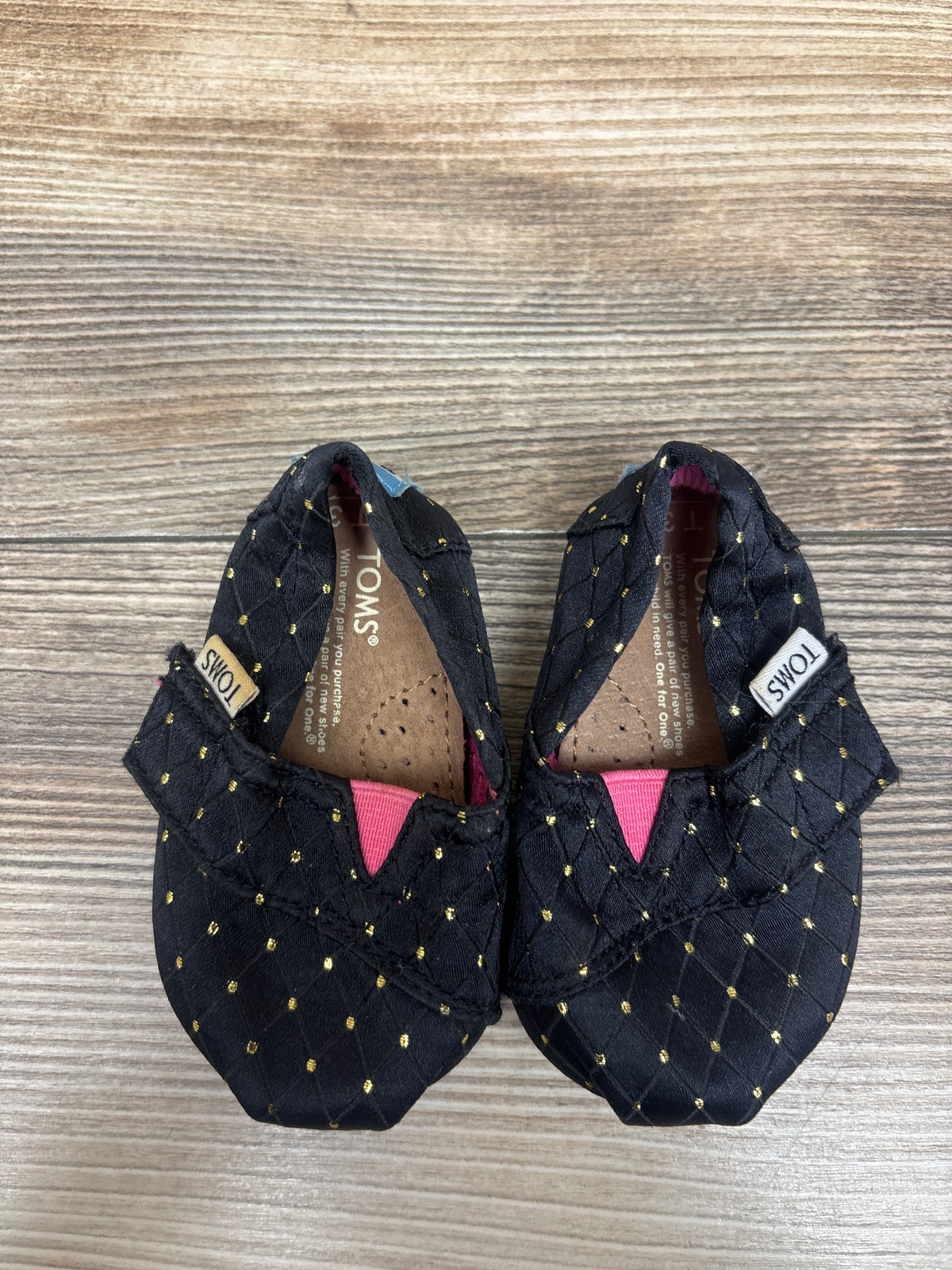 Toms Tiny Alpargata Shoes Black sz 3c