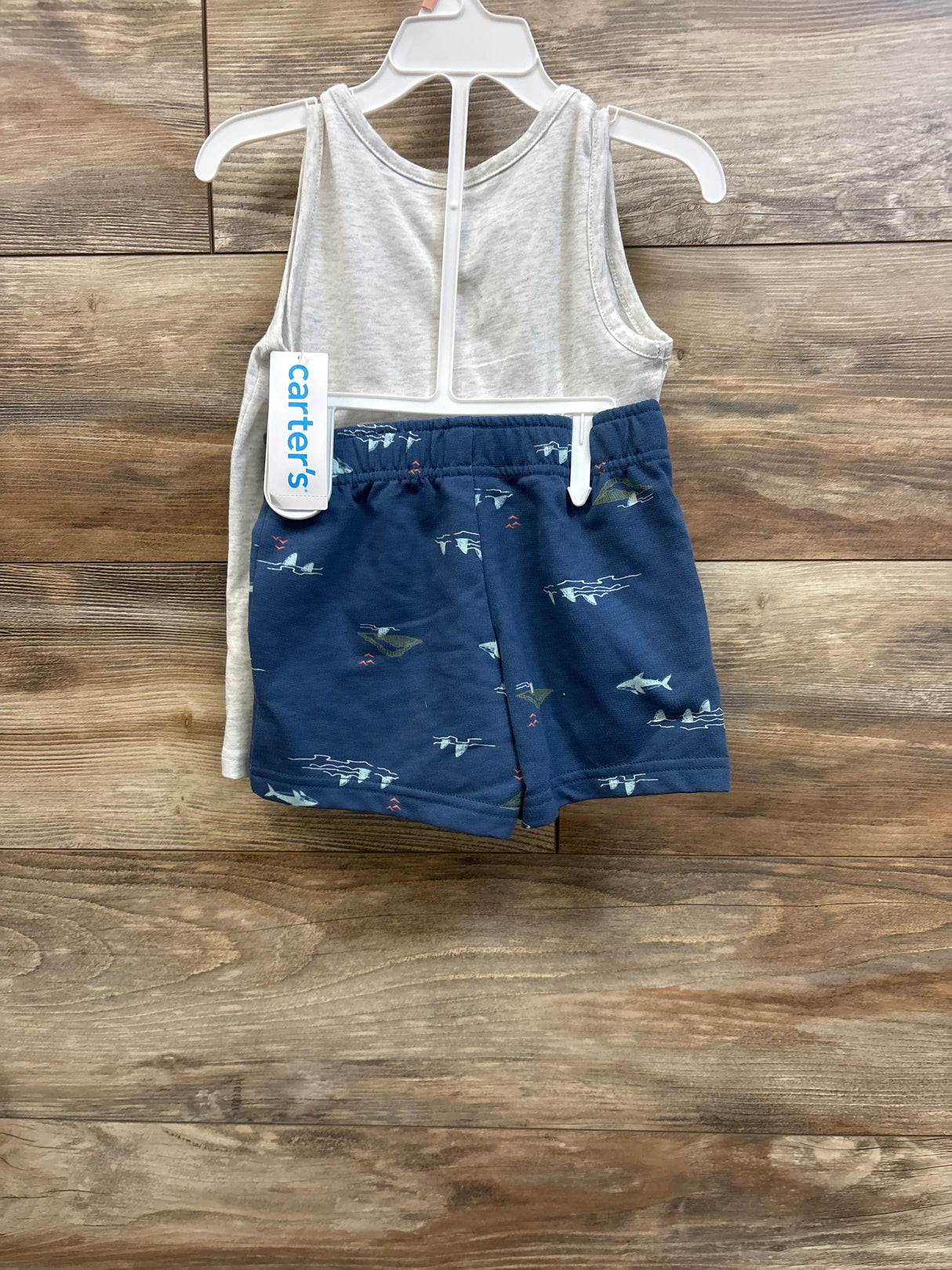 NEW Carter's 2pc Ready For Waves Tank Top & Shorts Set Grey sz 2T