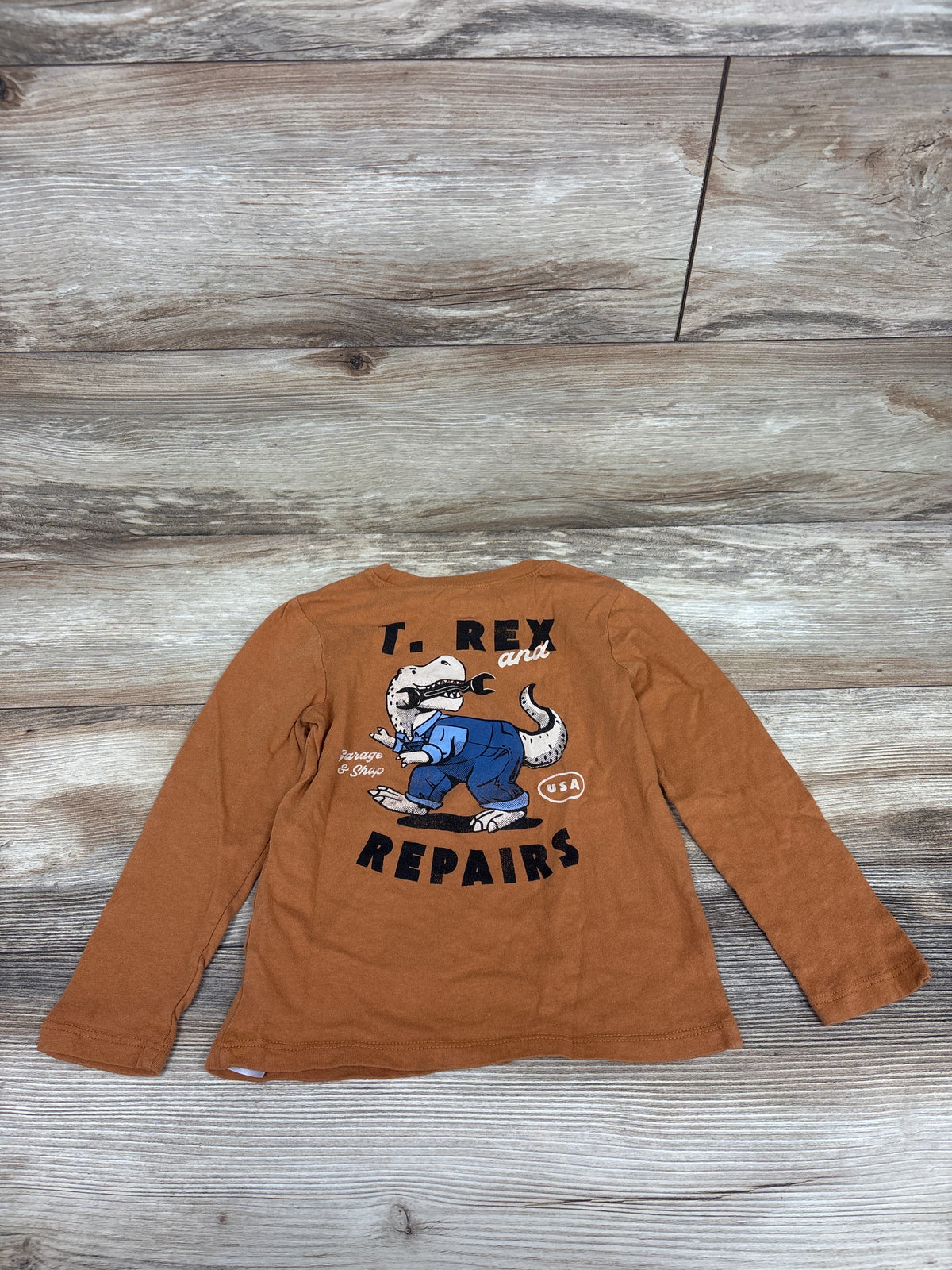 Old Navy Long Sleeve T-Rex Shirt Orange sz 5T