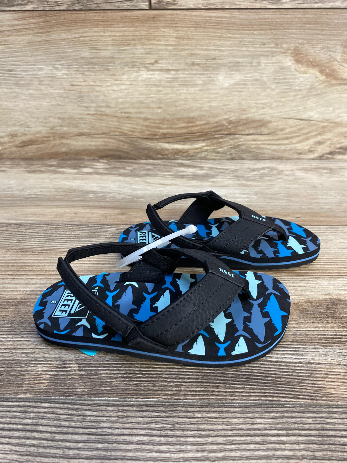 NEW Reef Little Uni Flip Flops in Blue Sharks sz 8c - Me n Mommy To Be