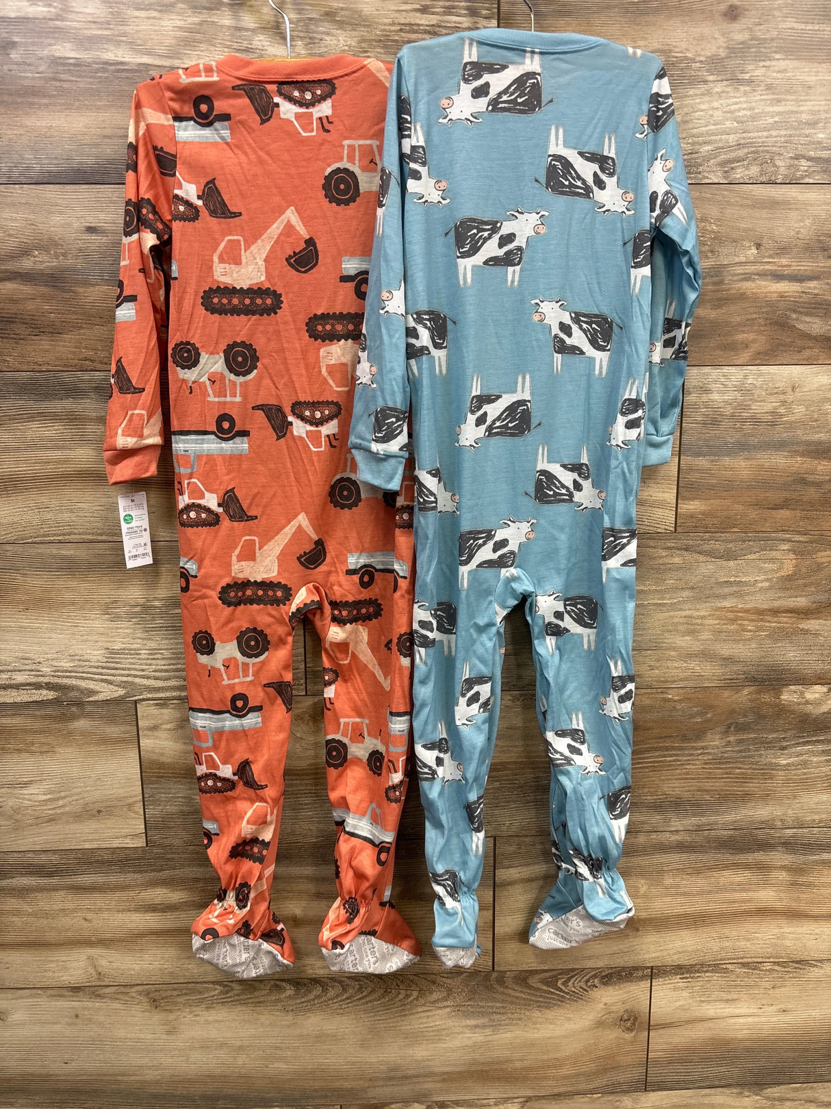 NEW Just One You 2pk Sleepers Cow & Vehicle Print sz 5T