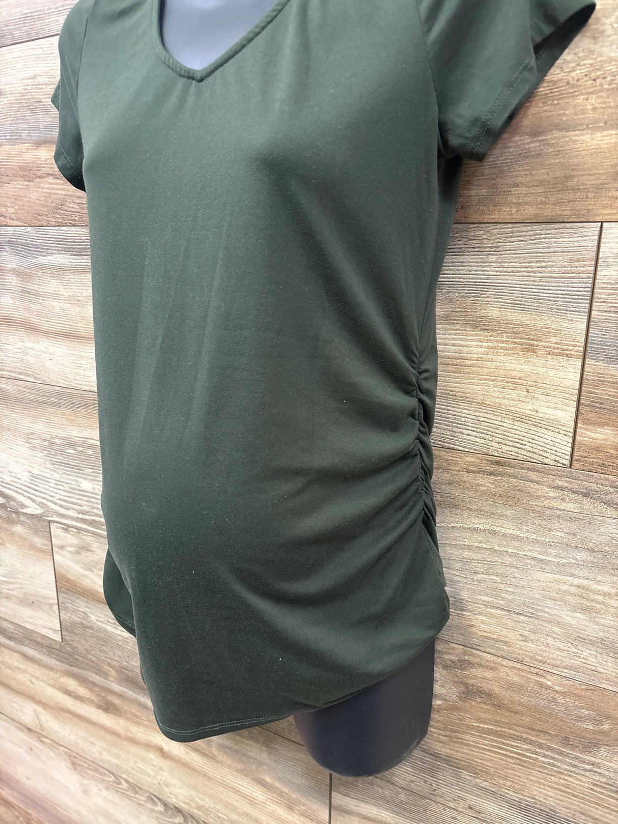 Full Moon Maternity Open Back Shirt Olive sz Medium