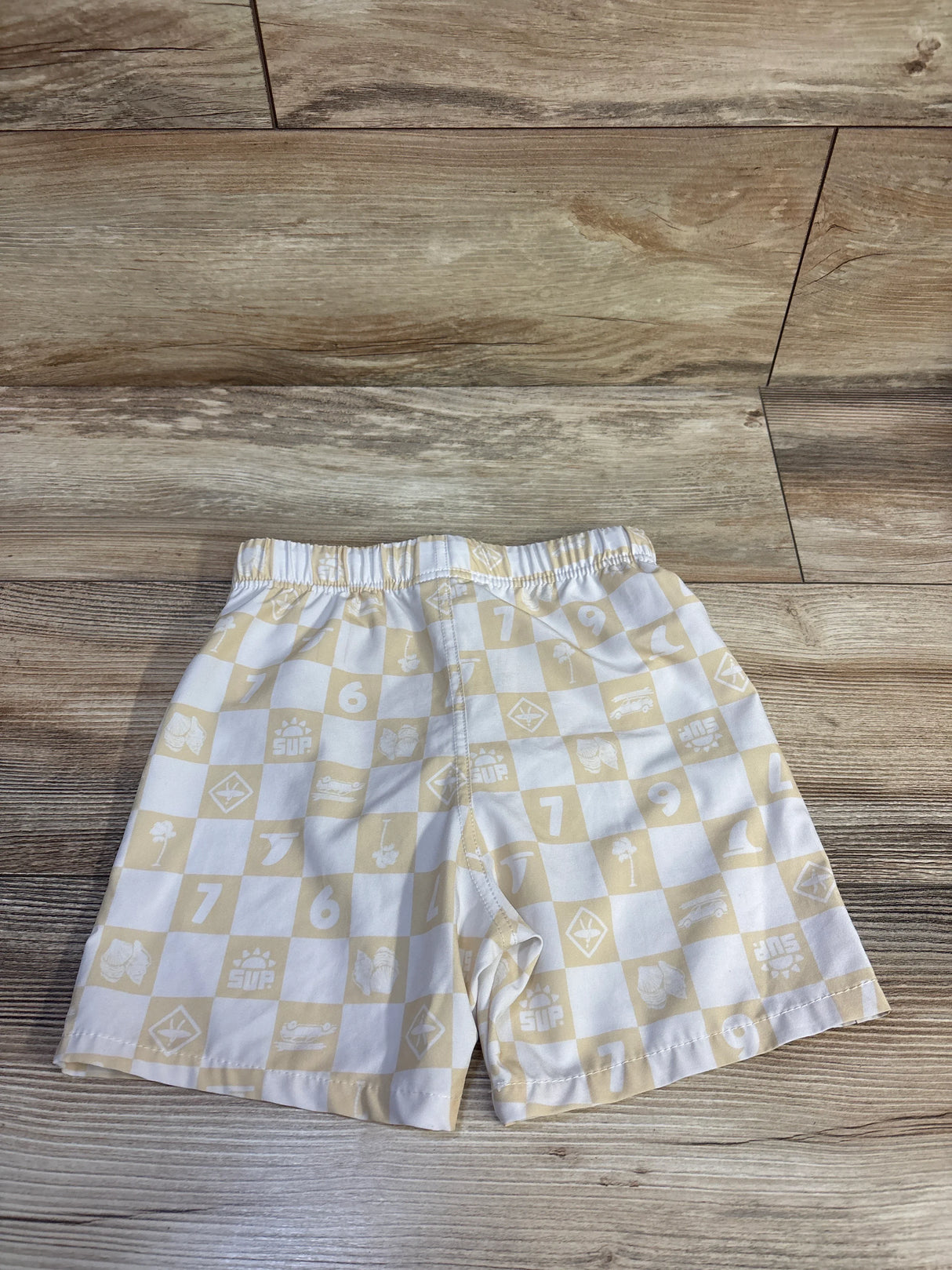 Banana Boat Checker Swim Trunks White sz 3T