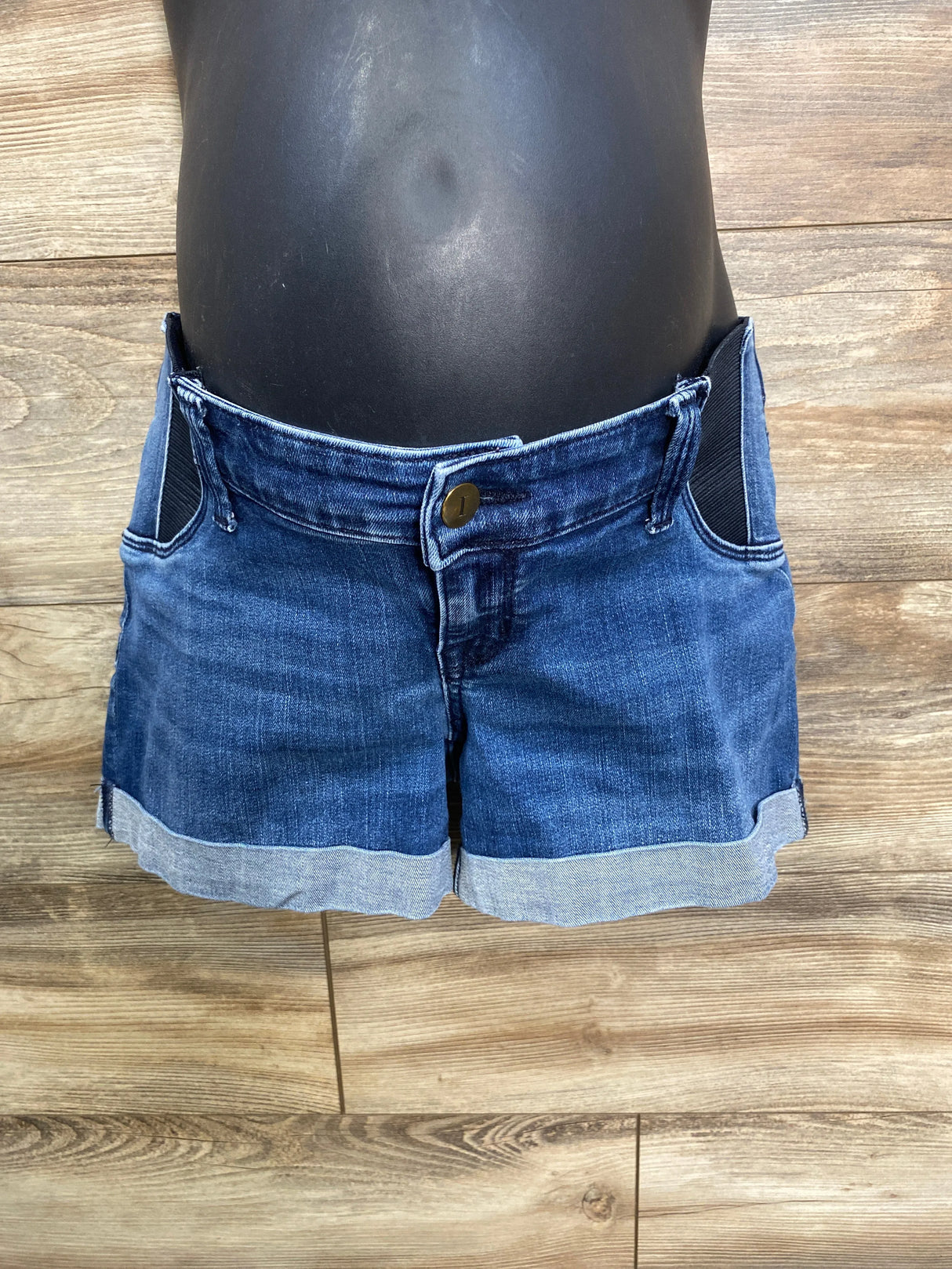 Isabel Maternity Side Panel Midi Short Blue sz XS - Me n Mommy To Be