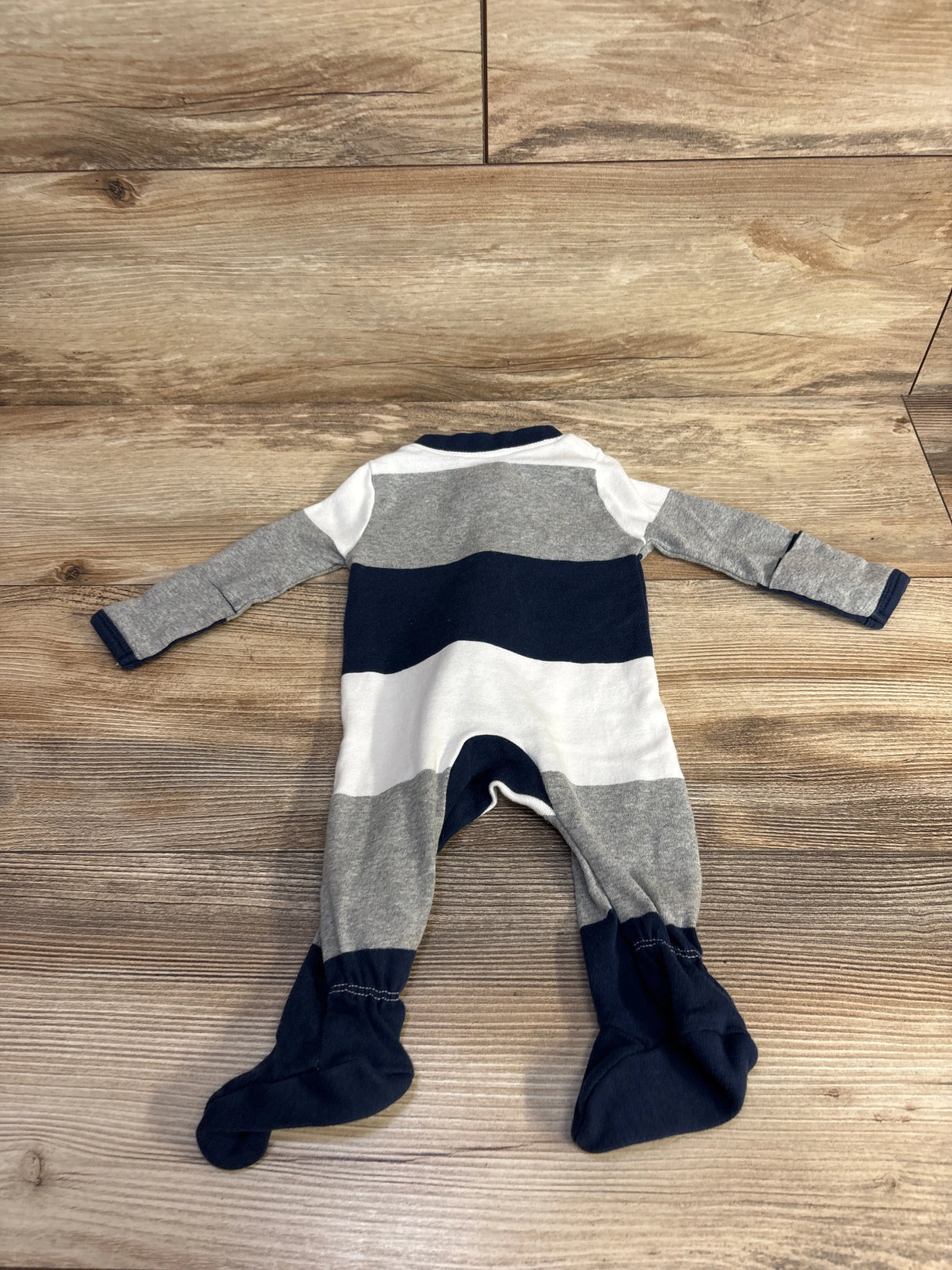 Honest Baby Striped Sleeper Grey sz Newborn