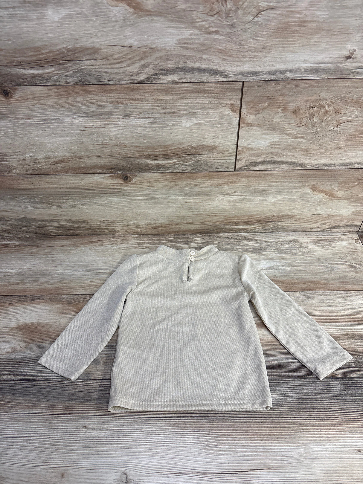Blueberi Boulevard Metallic Long Sleeve Shirt Gold sz 4T