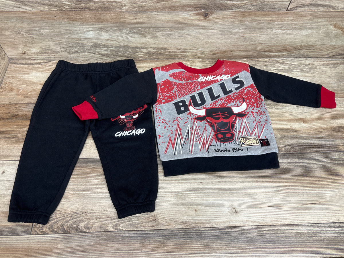 Mitchell & Ness 2pc NBA Chicago Bulls Pullover Sweatshirt & Joggers Set Black sz 3T