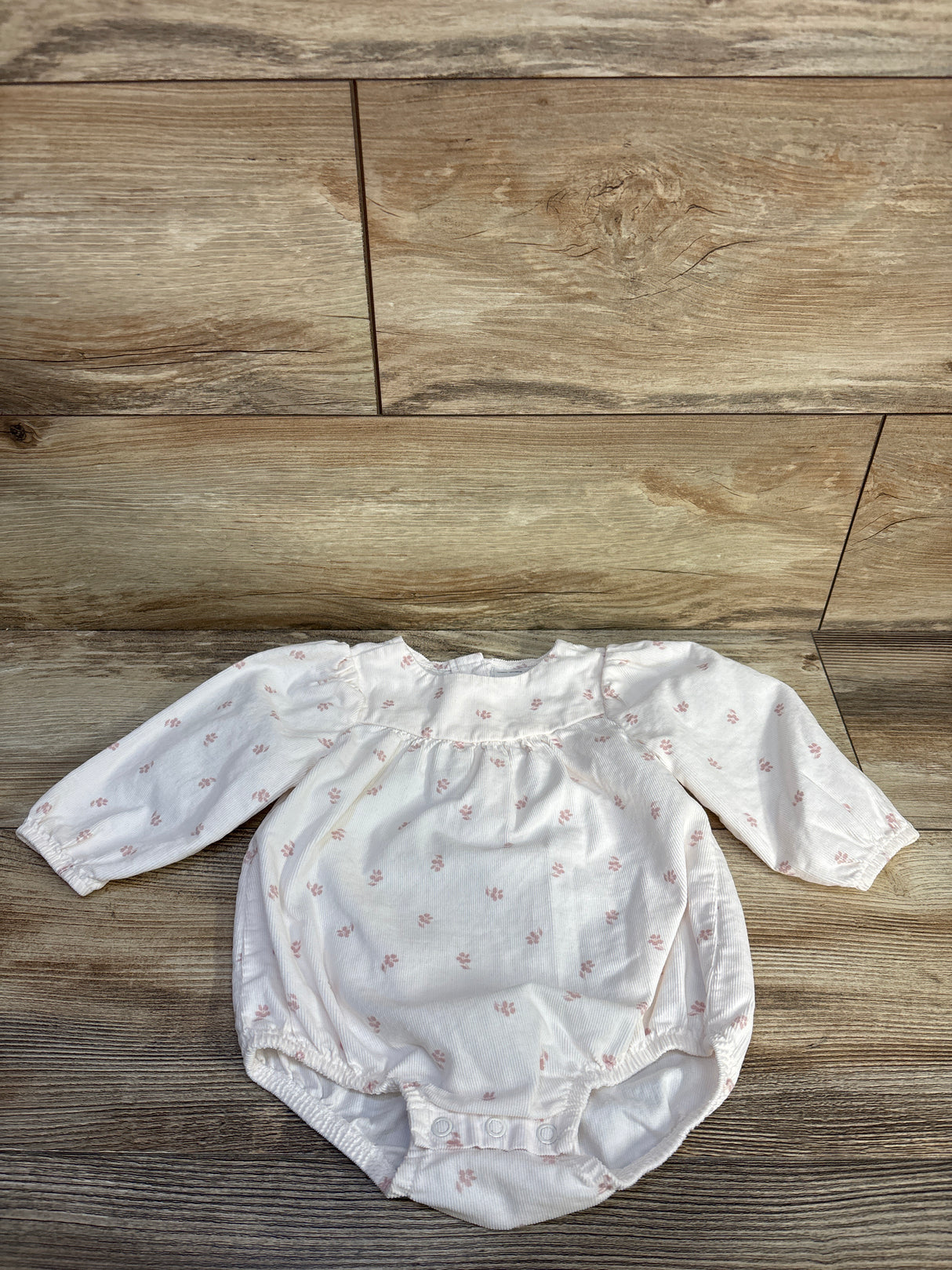 Just One You Corduroy Long Sleeve Bubble Romper White sz 9m