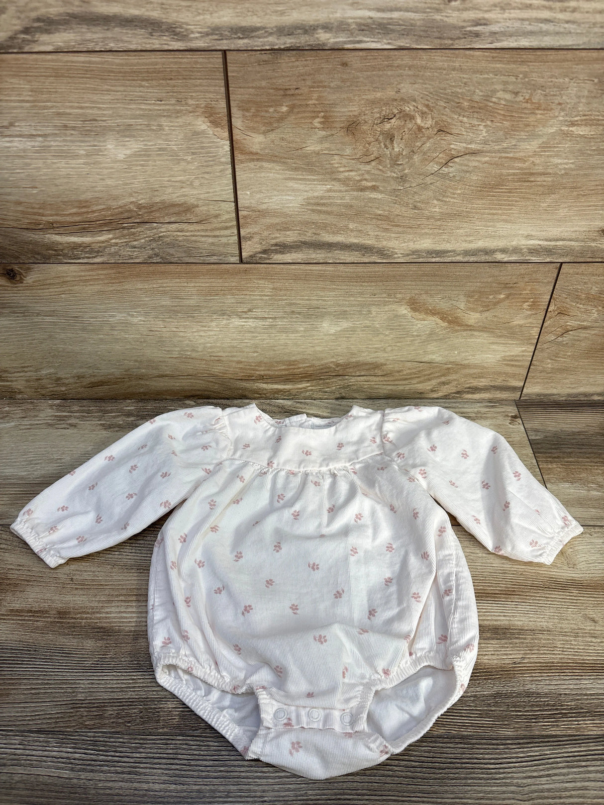 Just One You Corduroy Long Sleeve Bubble Romper White sz 9m
