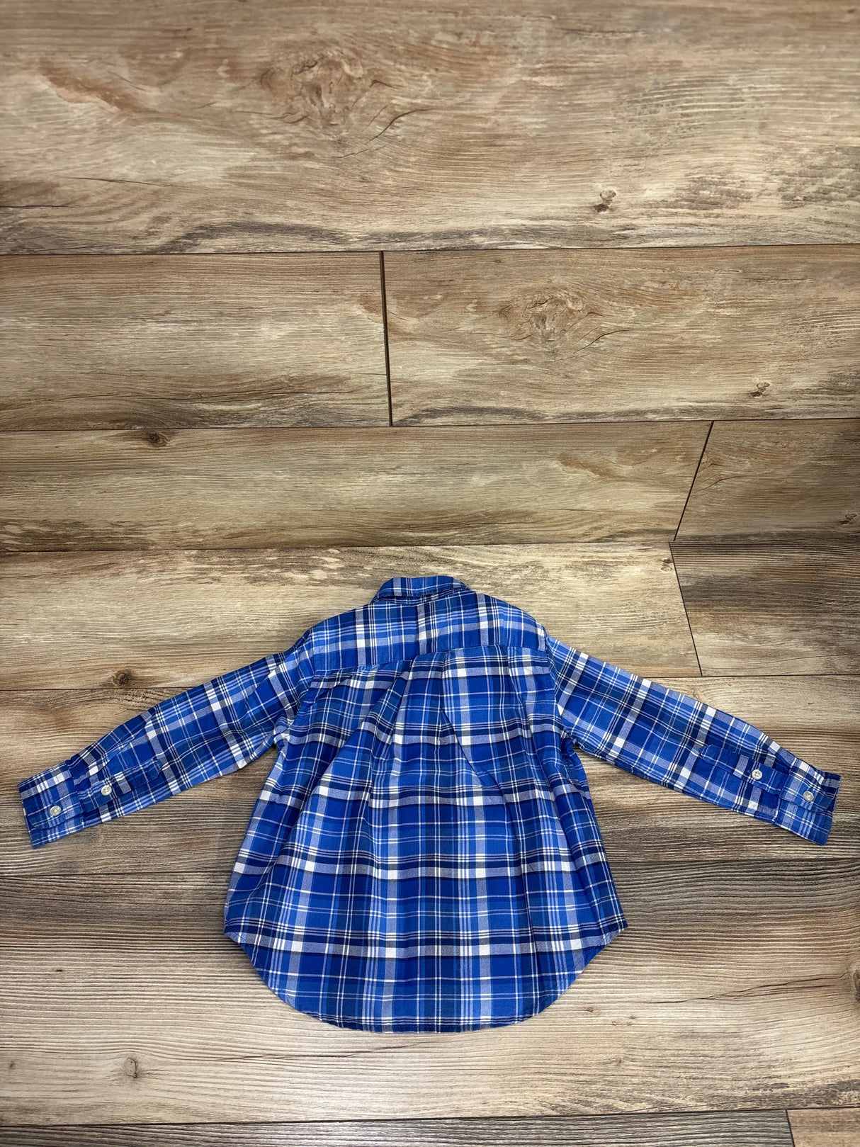 Ralph Lauren Blue Tartan Plaid Button Down Shirt sz 2T