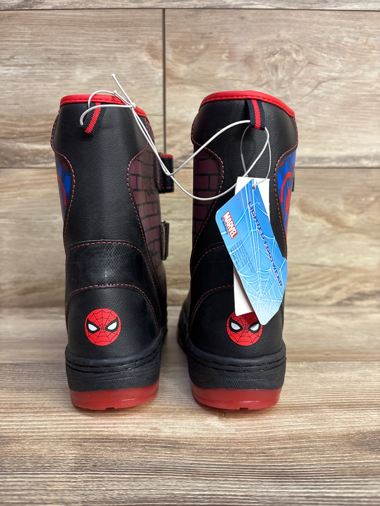 NEW Marvel Spider-Man Light-Up Winter Boots Black sz 1Y