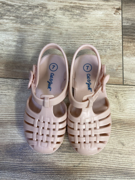 Cat & Jack Fisherman Jelly Sandals Pink sz 7c - Me n Mommy To Be