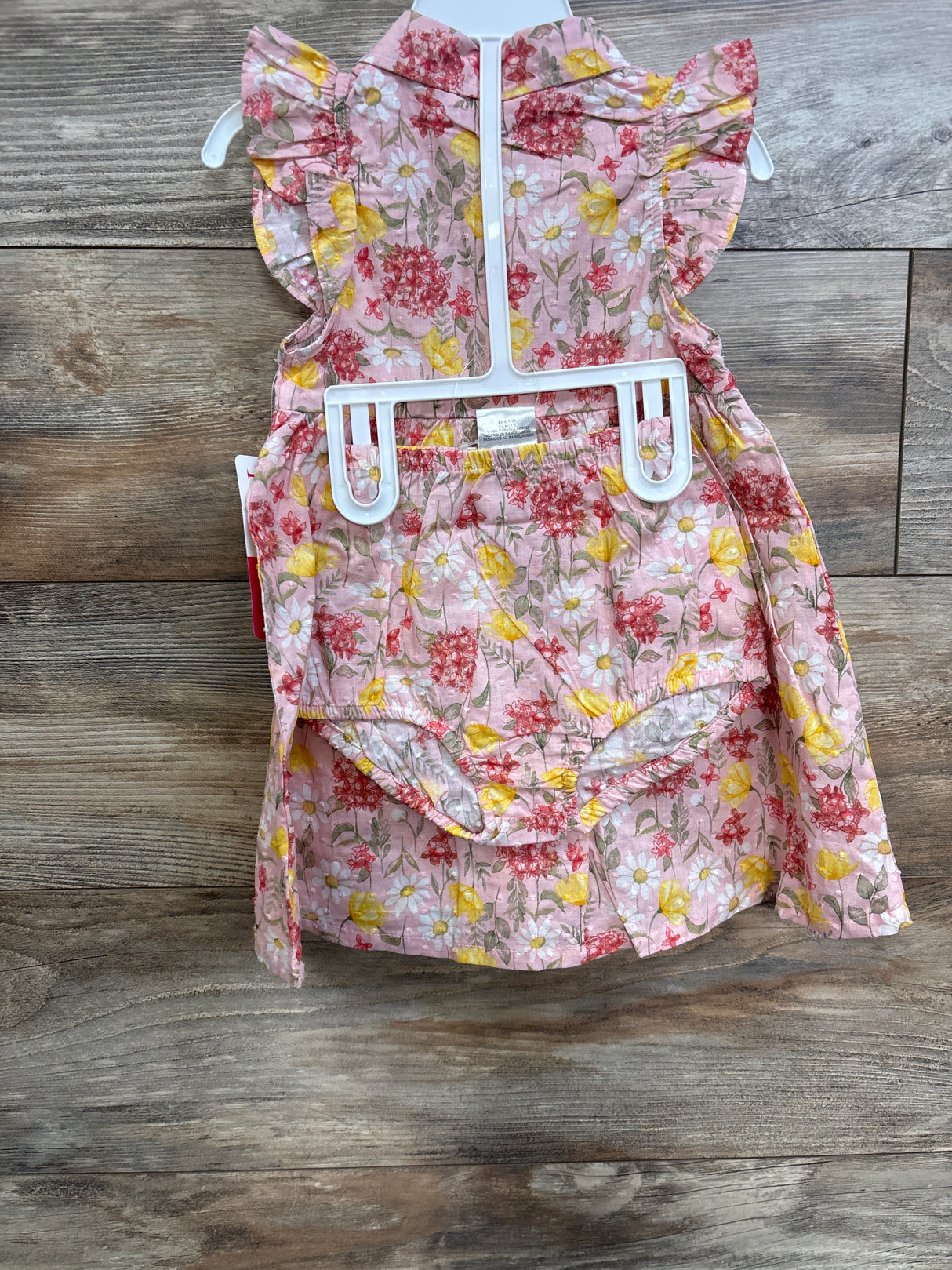 NEW Penelope Mack 2pc Button Dress & Bloomers Set Pink sz 24m